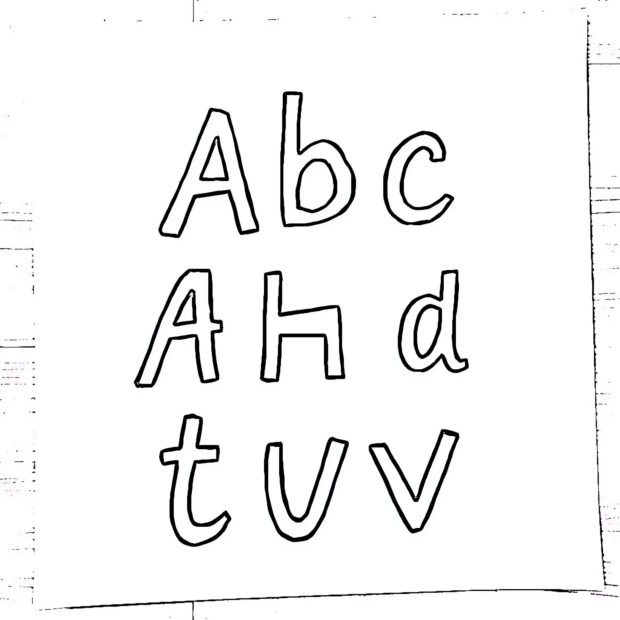 ABC Letters Arrangement Exercise Coloring Page (free black-and-white line drawing printable PDF for all, from beginners to advanced learners, including children, teens, adults, and seniors)