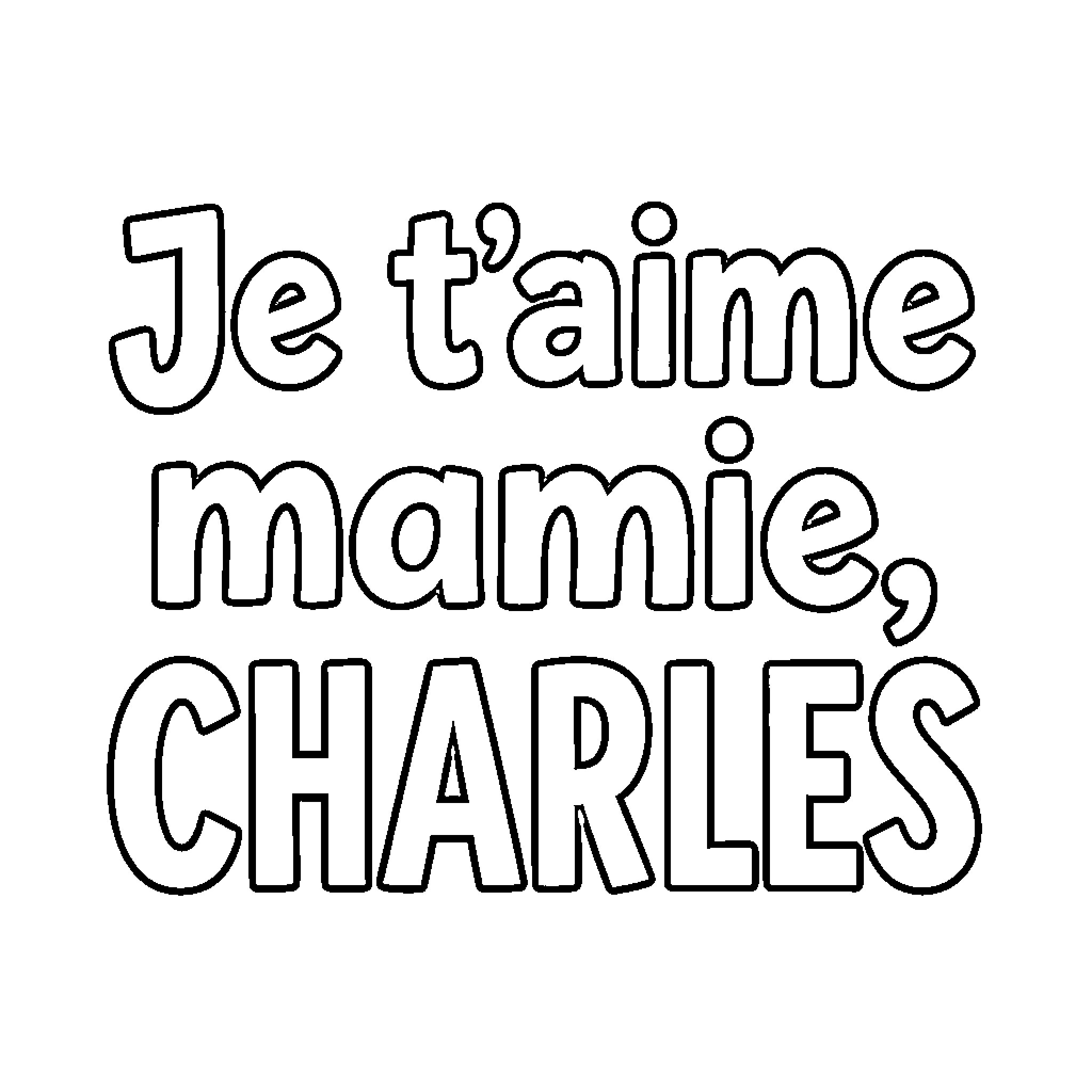 Text with Affectionate Nickname Coloring Page (free black-and-white line drawing printable PDF for all, from beginners to advanced learners, including children, teens, adults, and seniors)