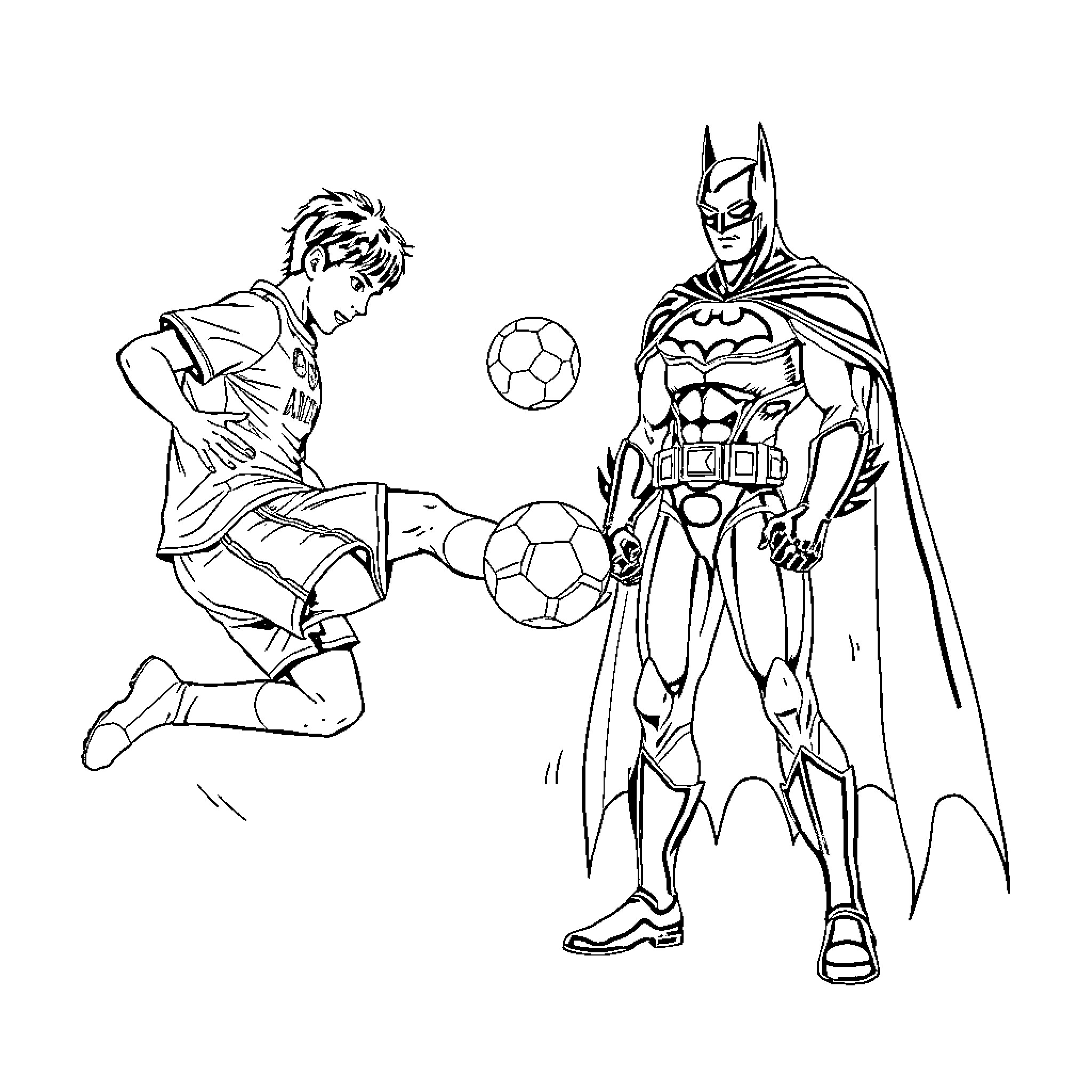 Captain Tsubasa: Soccer Superheroes in Action Coloring Page (free black-and-white line drawing printable PDF for all, from beginners to advanced learners, including children, teens, adults, and seniors)