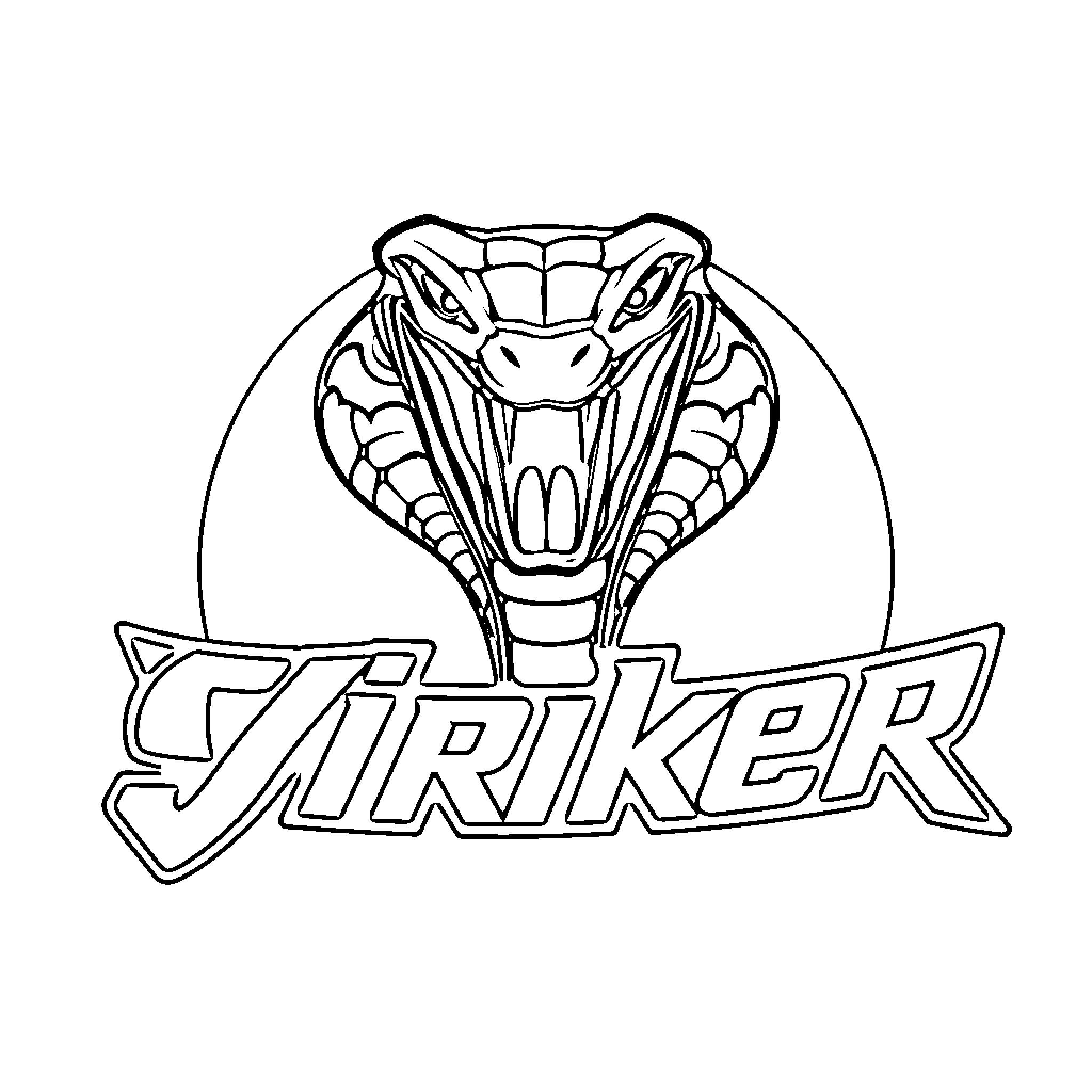 Dodge Viper fierce cobra logo design Coloring Page (free black-and-white line drawing printable PDF for all, from beginners to advanced learners, including children, teens, adults, and seniors)