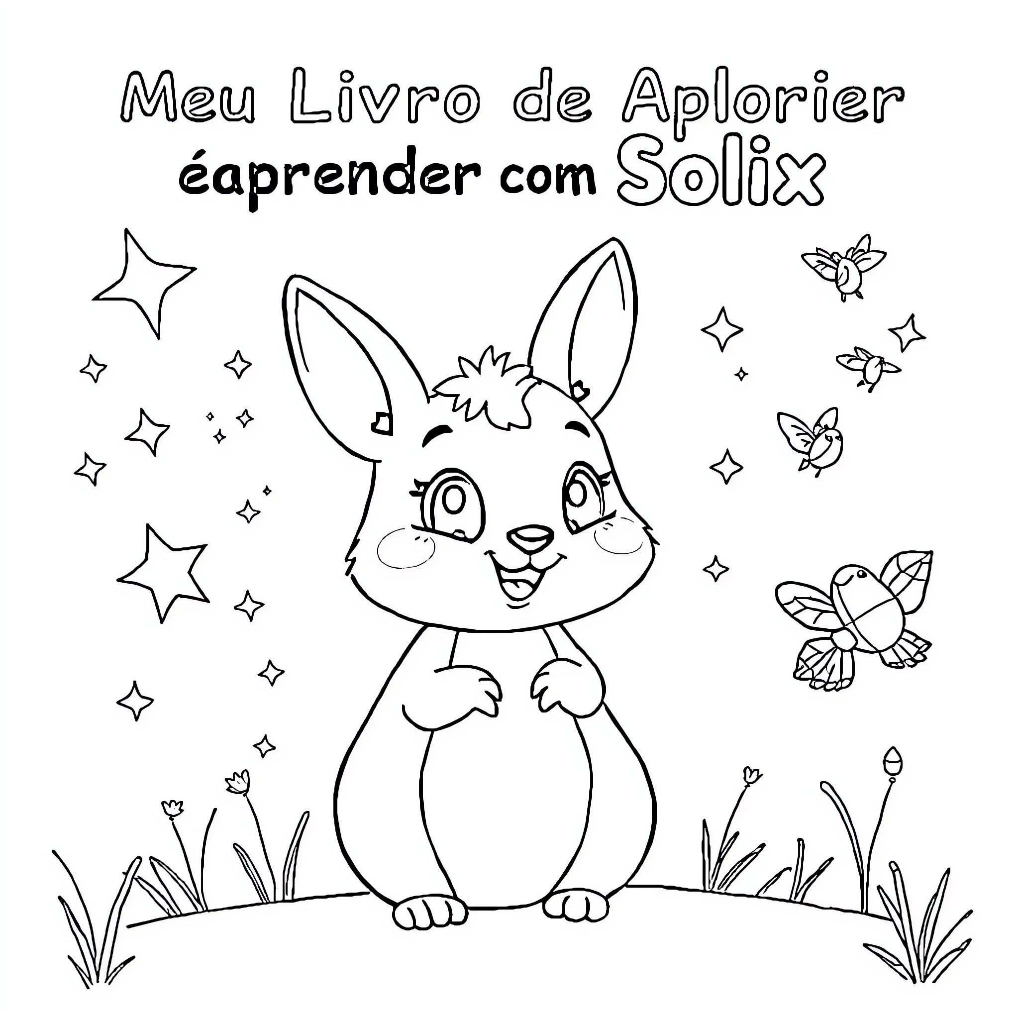 Fox learning with Solix in coloring book Coloring Page (free black-and-white line drawing printable PDF for all, from beginners to advanced learners, including children, teens, adults, and seniors)