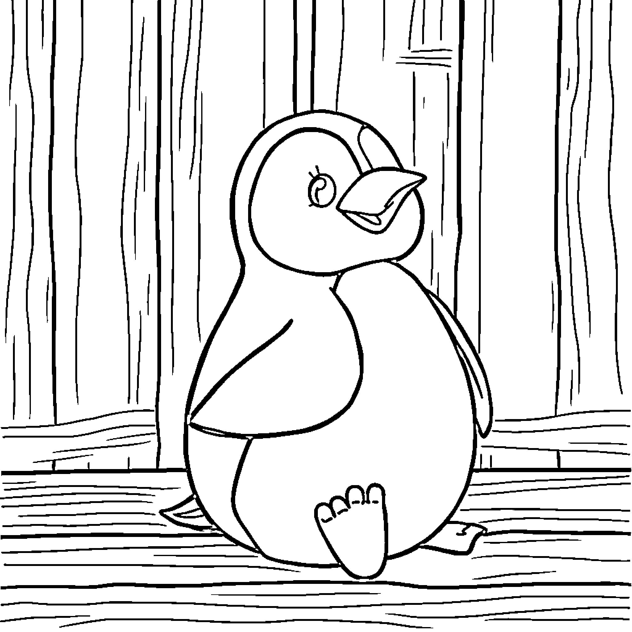 Tchoupi the Playful Penguin Coloring Page (free black-and-white line drawing printable PDF for all, from beginners to advanced learners, including children, teens, adults, and seniors)