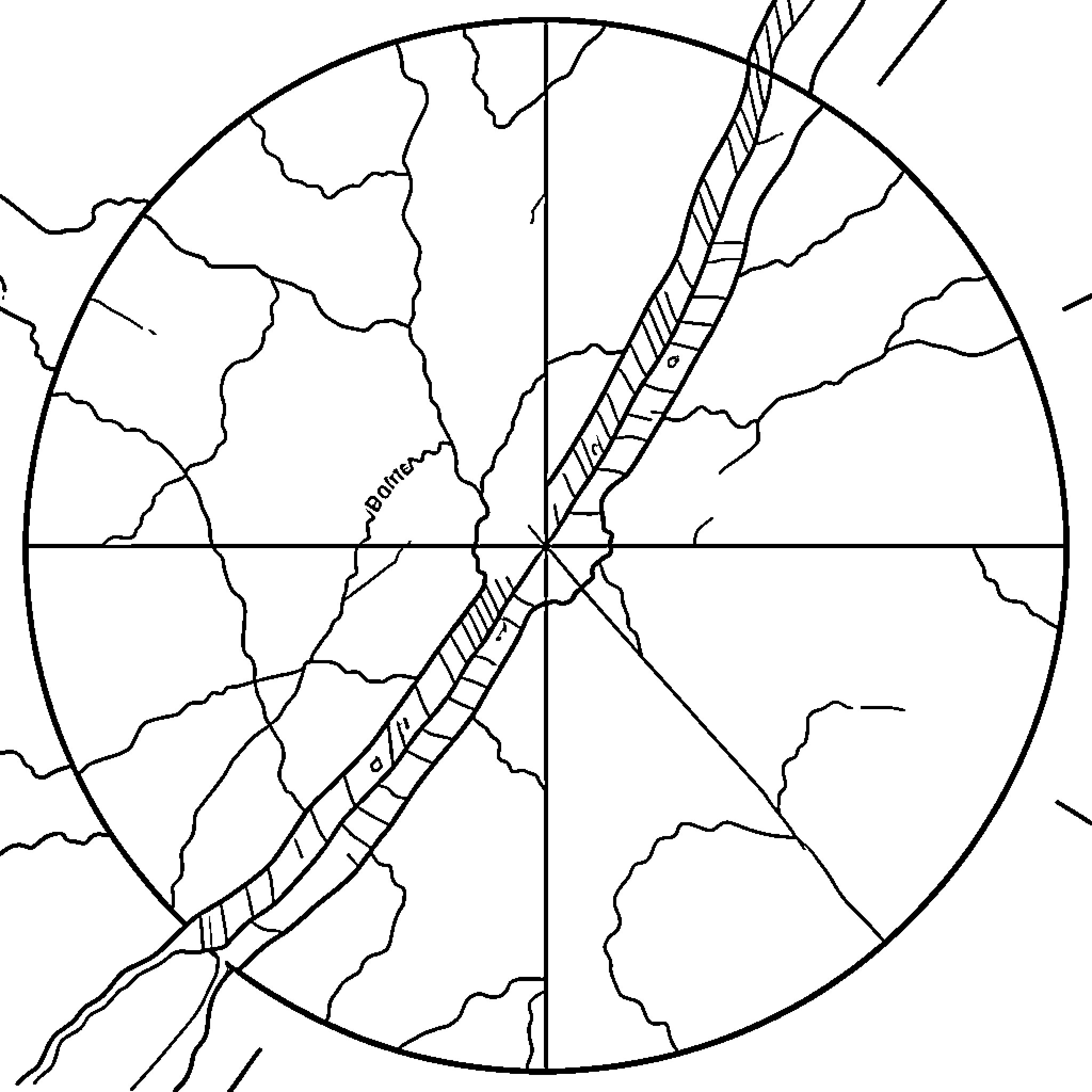 Plate Boundary with Tectonic Plate Movement Coloring Page (free black-and-white line drawing printable PDF for all, from beginners to advanced learners, including children, teens, adults, and seniors)