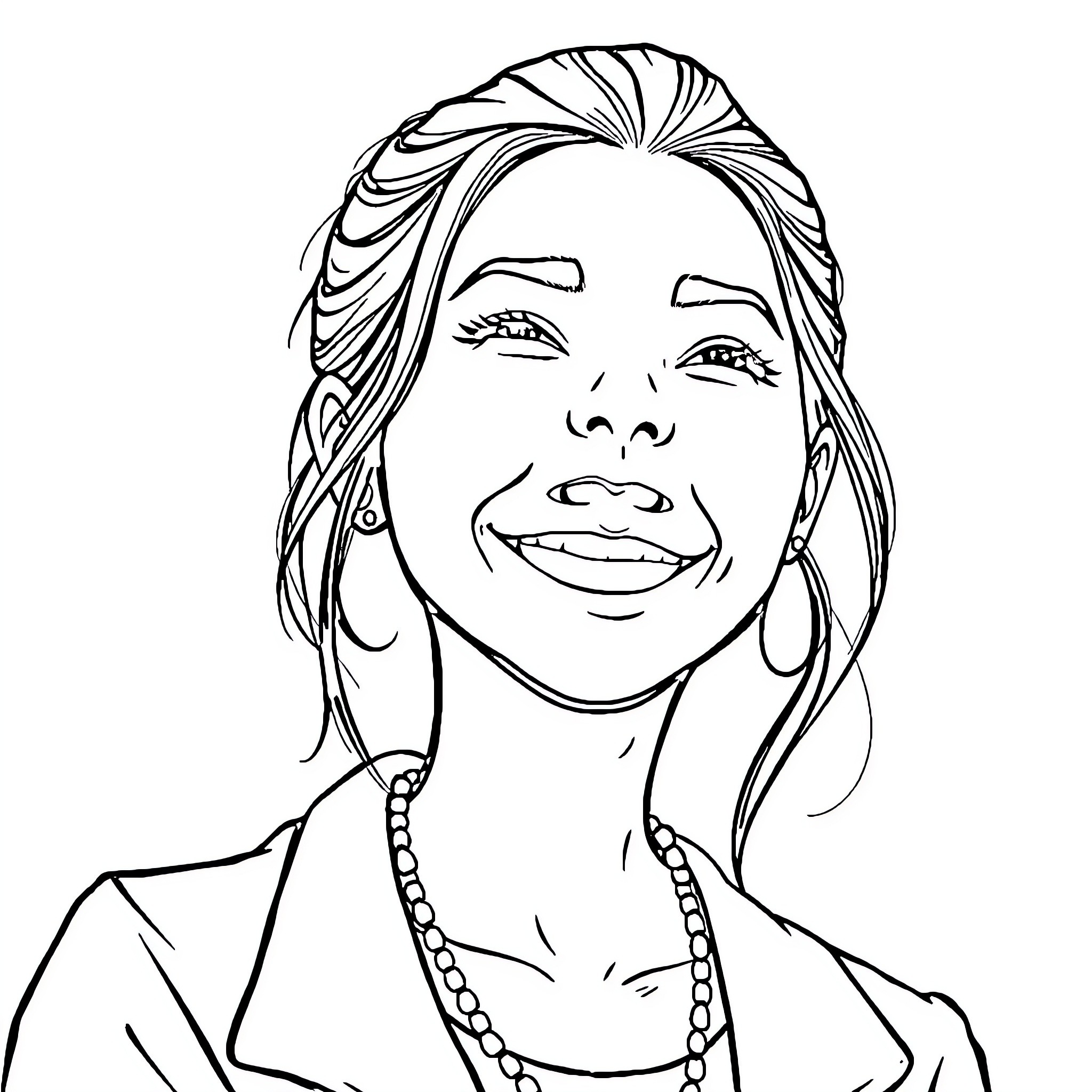 Alluka Zoldyck smiling joyfully Coloring Page (free black-and-white line drawing printable PDF for all, from beginners to advanced learners, including children, teens, adults, and seniors)