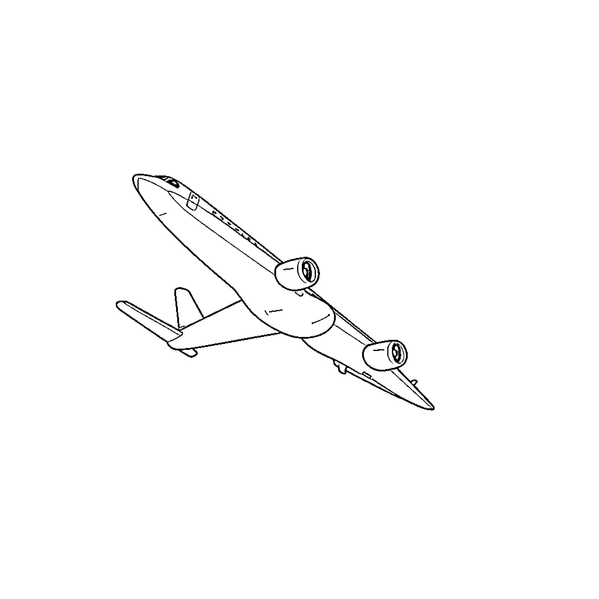 Airplane taking off into the sky Coloring Page (free black-and-white line drawing printable PDF for all, from beginners to advanced learners, including children, teens, adults, and seniors)