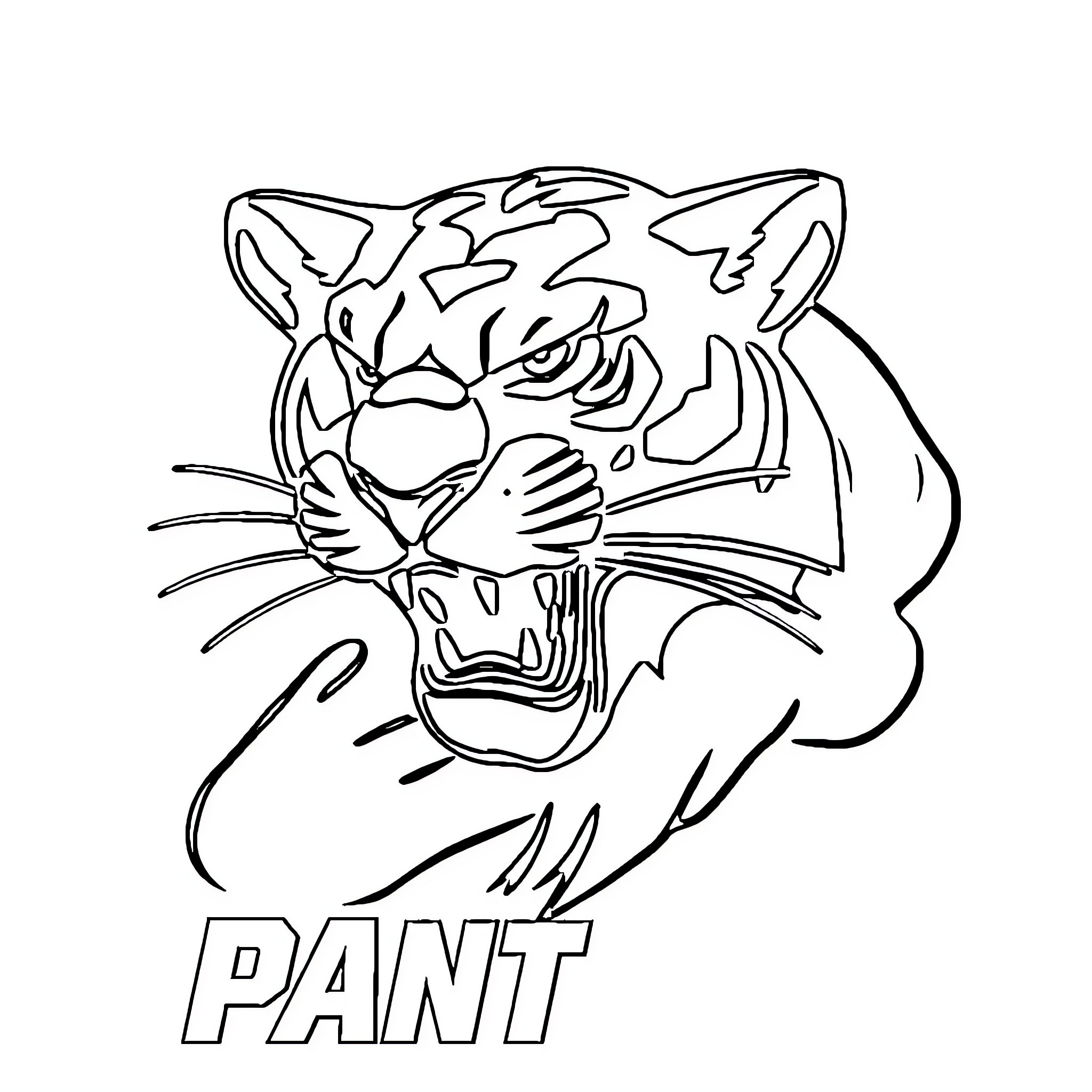 Florida Panther growling and snarling fiercely Coloring Page (free black-and-white line drawing printable PDF for all, from beginners to advanced learners, including children, teens, adults, and seniors)