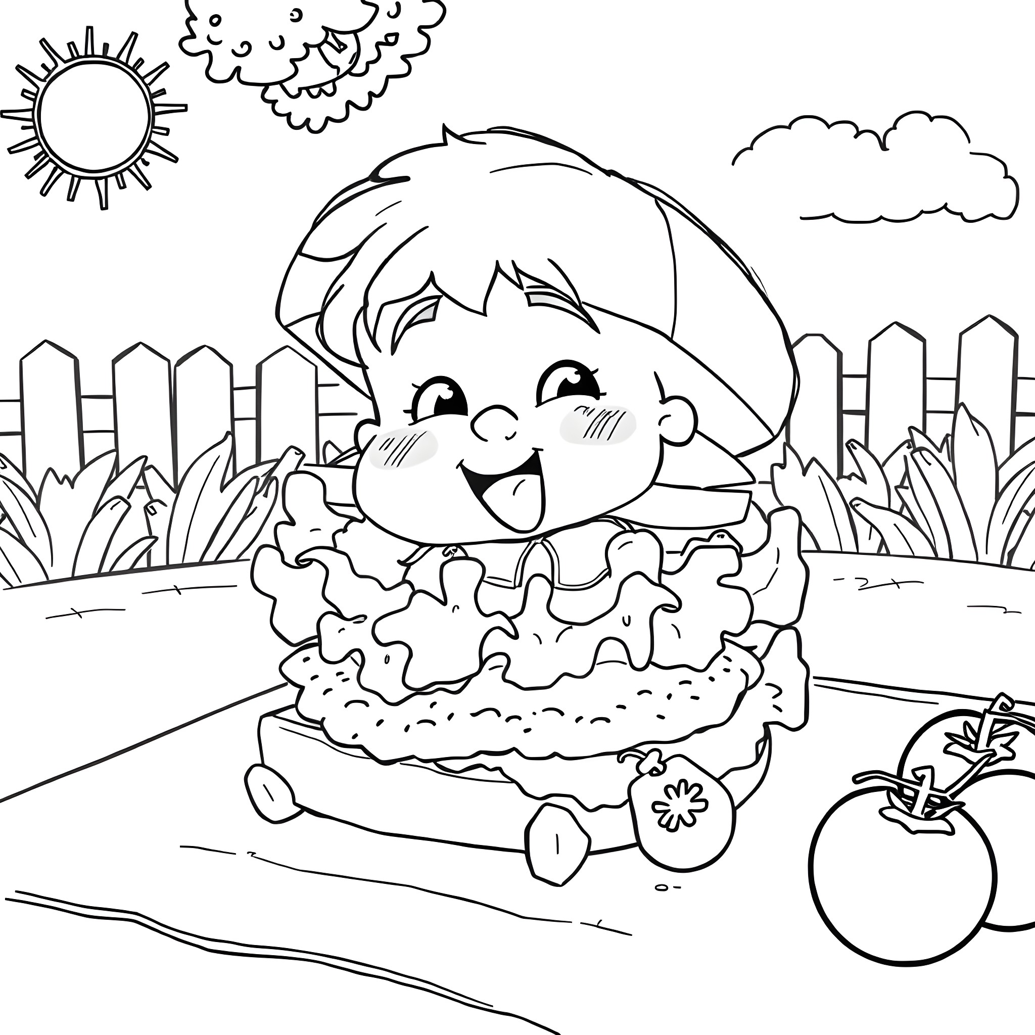 Mason's Playful Adventures in the Park Coloring Page (free black-and-white line drawing printable PDF for all, from beginners to advanced learners, including children, teens, adults, and seniors)