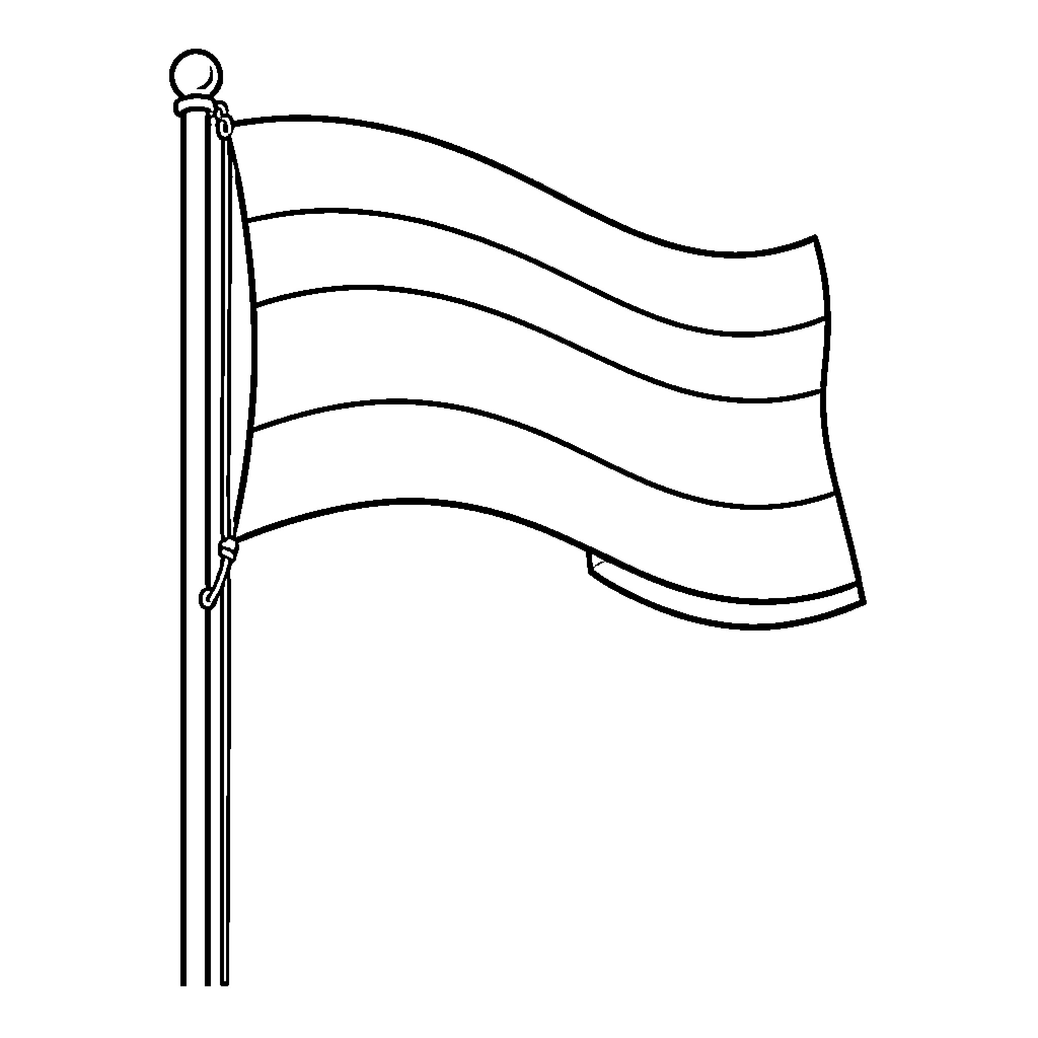 Gay Flag waving on a flagpole Coloring Page (free black-and-white line drawing printable PDF for all, from beginners to advanced learners, including children, teens, adults, and seniors)