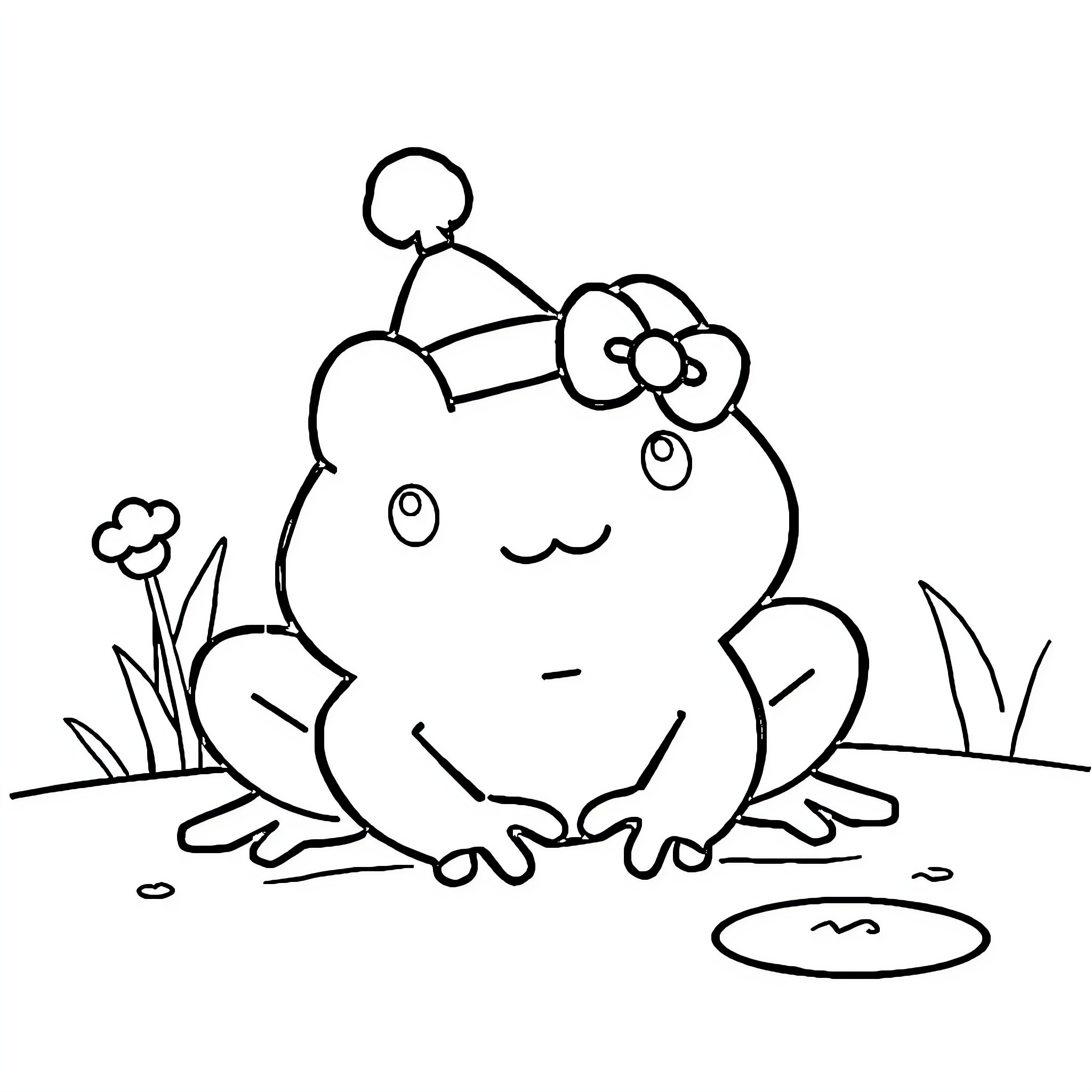 Kerropi enjoying peaceful moment in nature Coloring Page (free black-and-white line drawing printable PDF for all, from beginners to advanced learners, including children, teens, adults, and seniors)