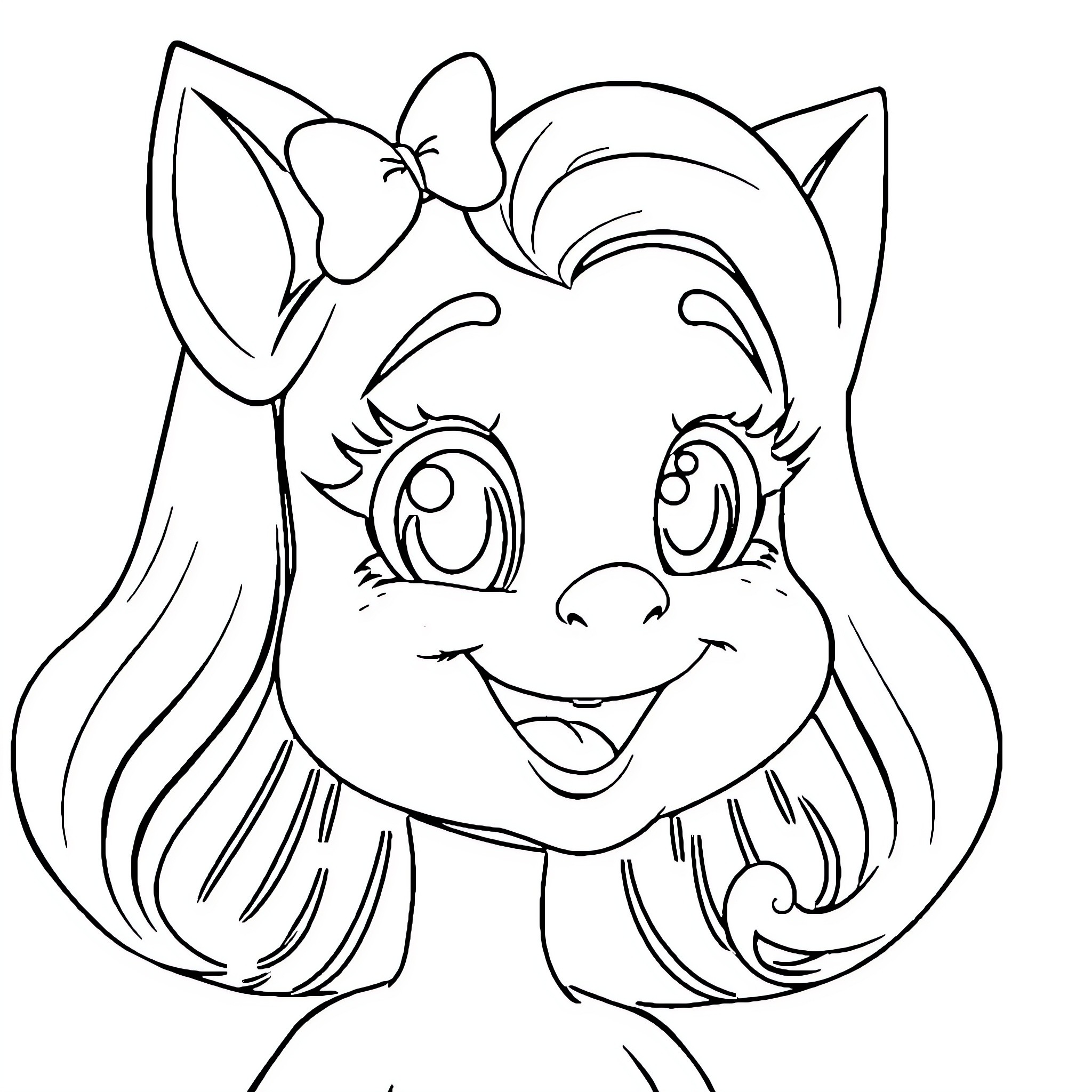 Darla's Playful Expression Coloring Page (free black-and-white line drawing printable PDF for all, from beginners to advanced learners, including children, teens, adults, and seniors)