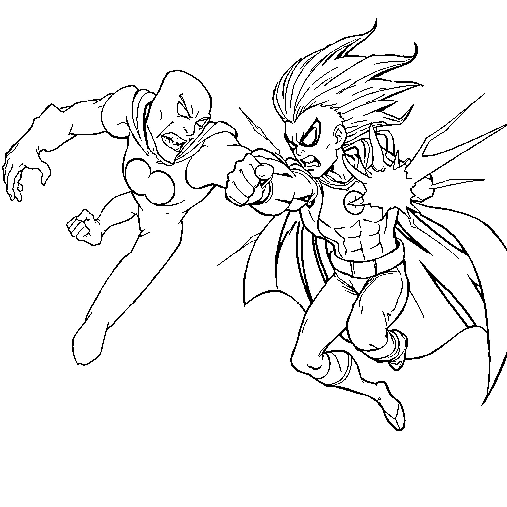 Sonic characters in action-packed battle Coloring Page (free black-and-white line drawing printable PDF for all, from beginners to advanced learners, including children, teens, adults, and seniors)