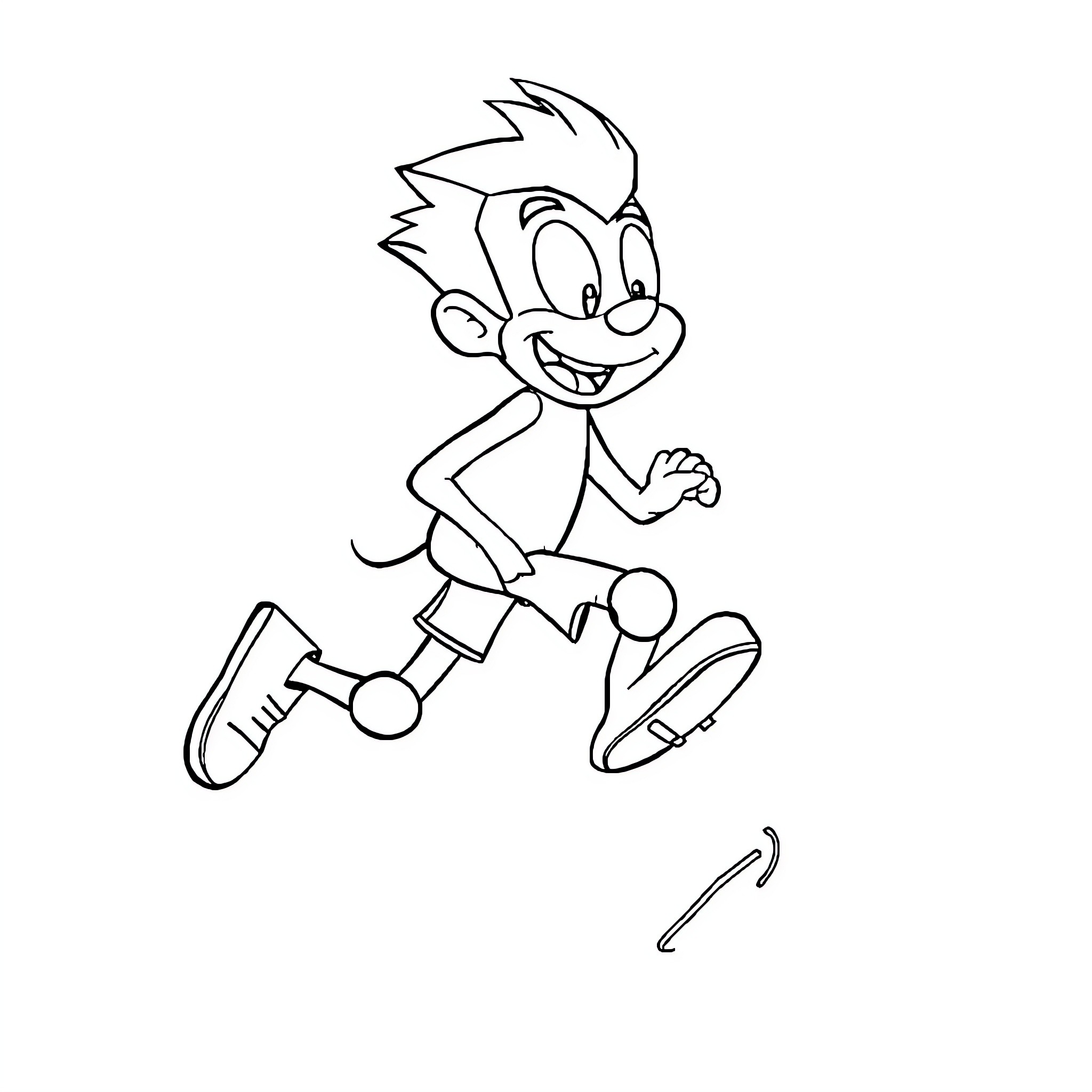 Kyr Speedy running joyfully in playful pose Coloring Page (free black-and-white line drawing printable PDF for all, from beginners to advanced learners, including children, teens, adults, and seniors)