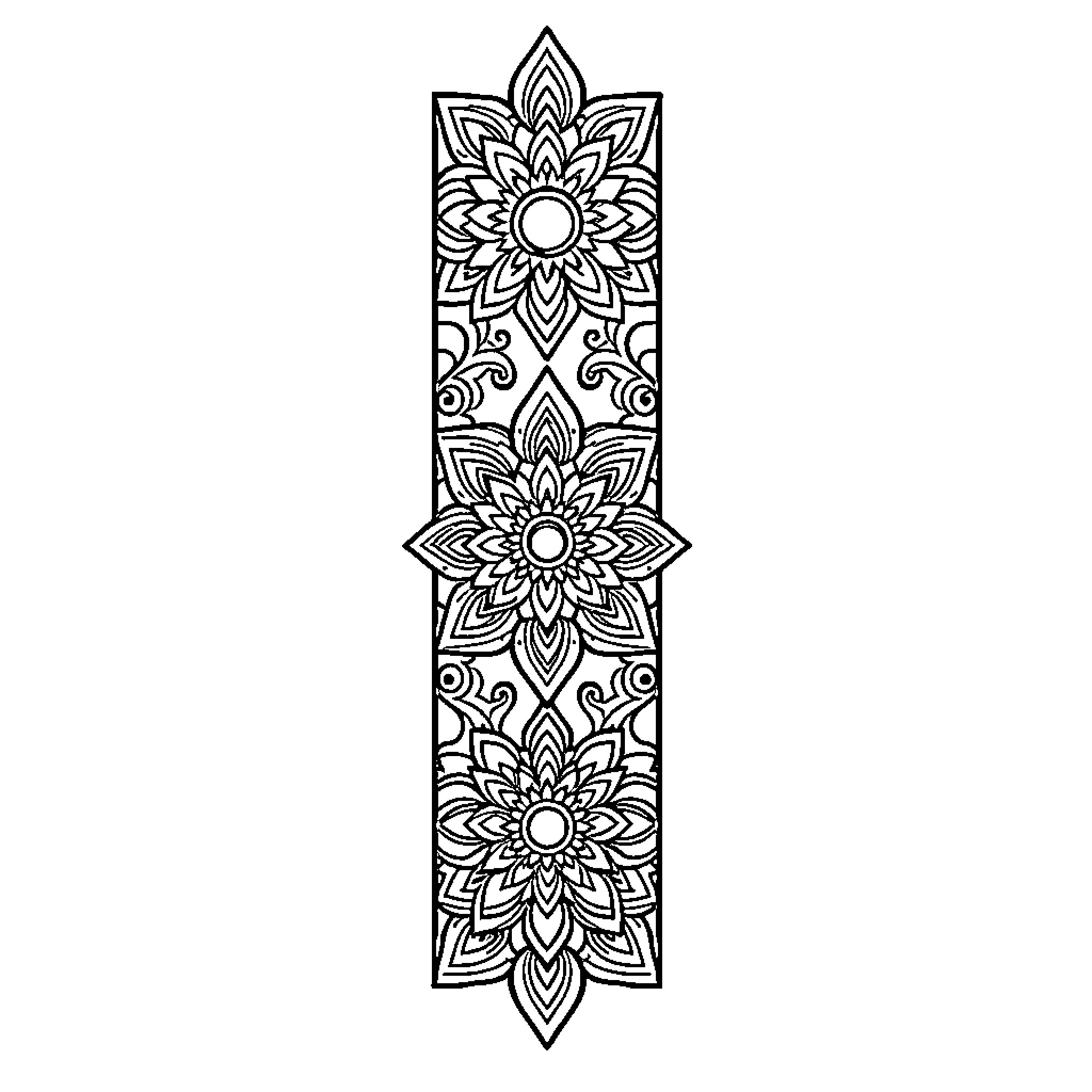 Mandala of intricate floral patterns Coloring Page (free black-and-white line drawing printable PDF for all, from beginners to advanced learners, including children, teens, adults, and seniors)