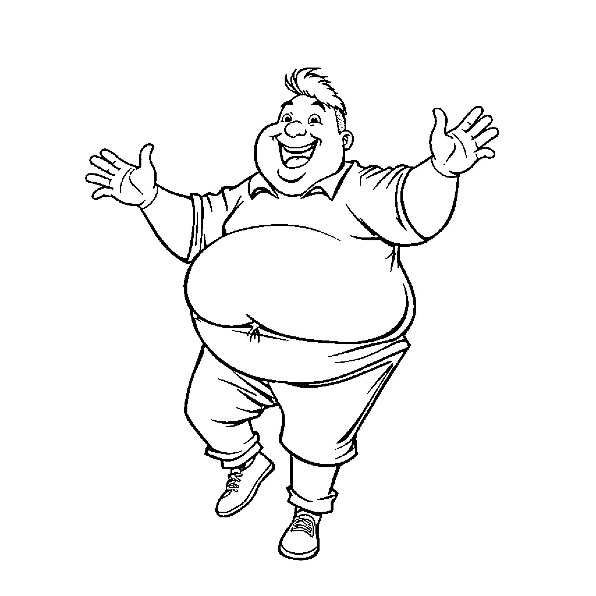 Dancer expressing joy and enthusiasm Coloring Page (free black-and-white line drawing printable PDF for all, from beginners to advanced learners, including children, teens, adults, and seniors)