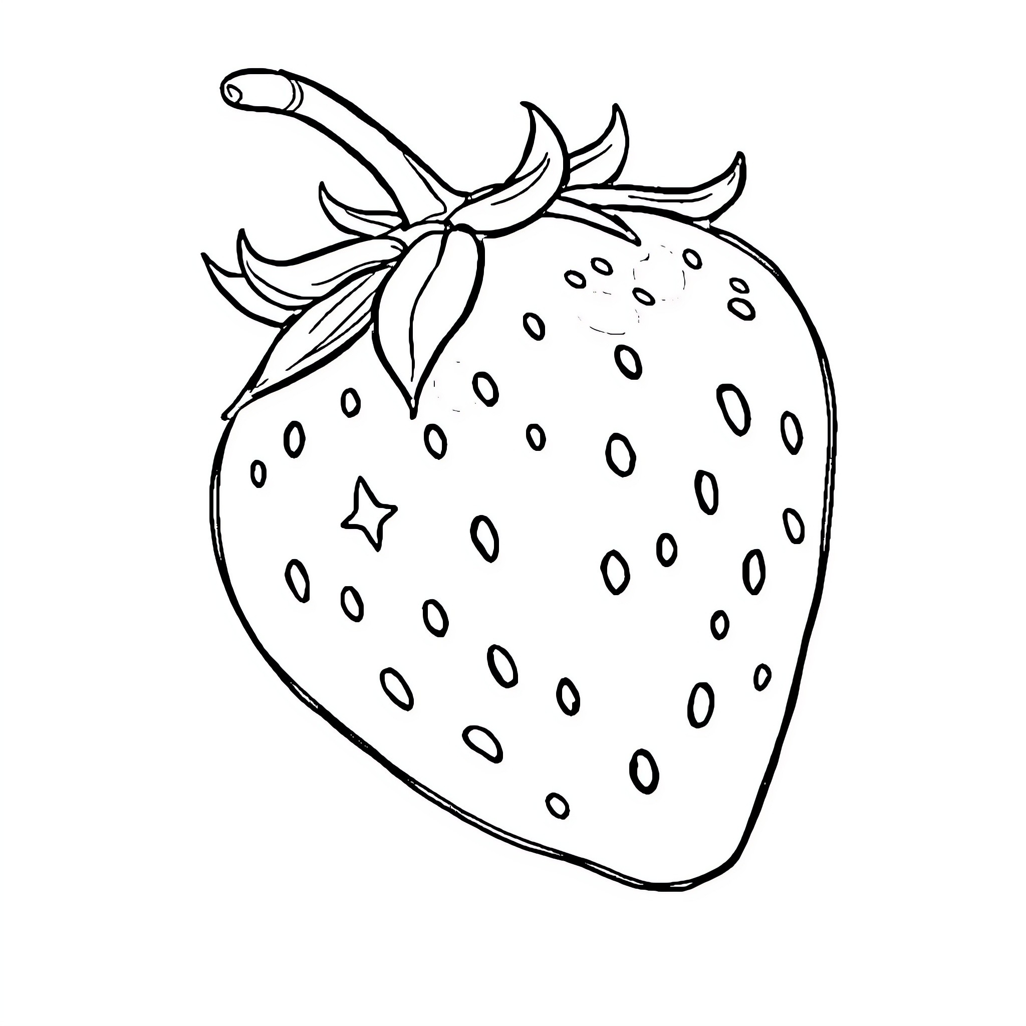 Strawberry with unique patterns Coloring Page (free black-and-white line drawing printable PDF for all, from beginners to advanced learners, including children, teens, adults, and seniors)