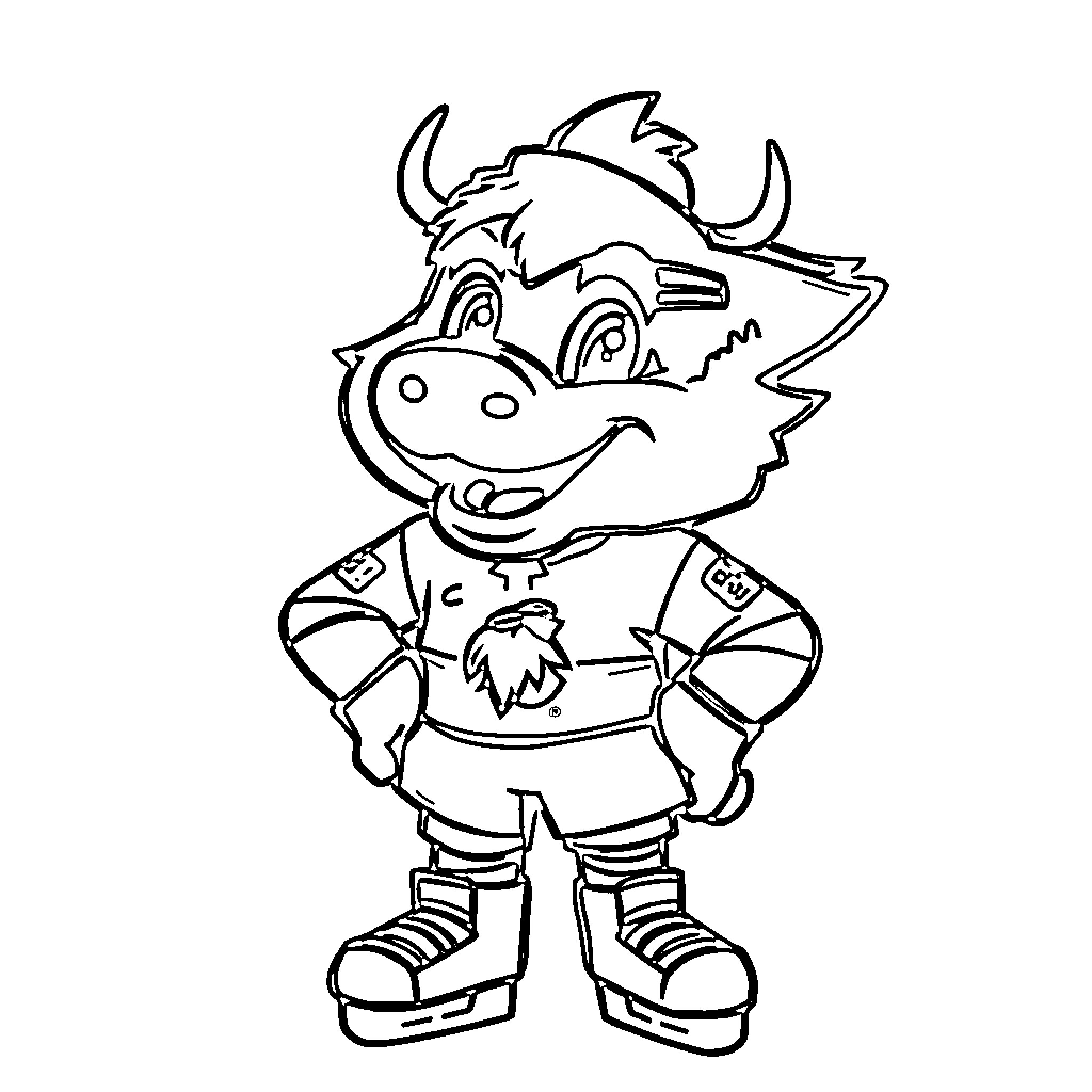 Nordy the Adventurous Cartoon Character Coloring Page (free black-and-white line drawing printable PDF for all, from beginners to advanced learners, including children, teens, adults, and seniors)