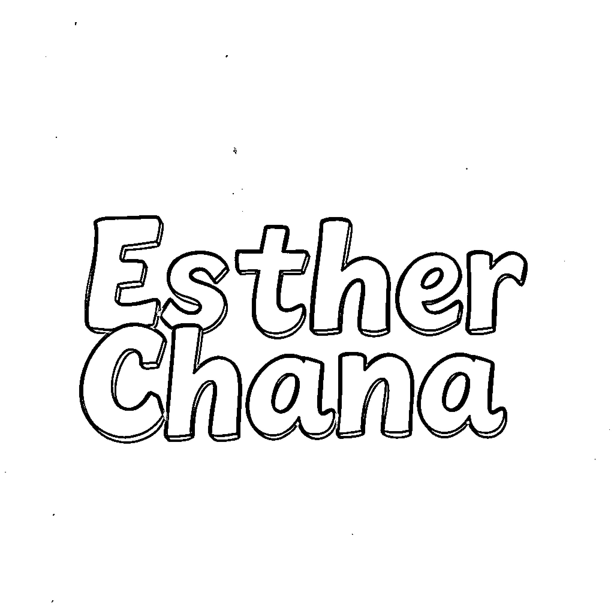 Esther Chana in bold text Coloring Page (free black-and-white line drawing printable PDF for all, from beginners to advanced learners, including children, teens, adults, and seniors)