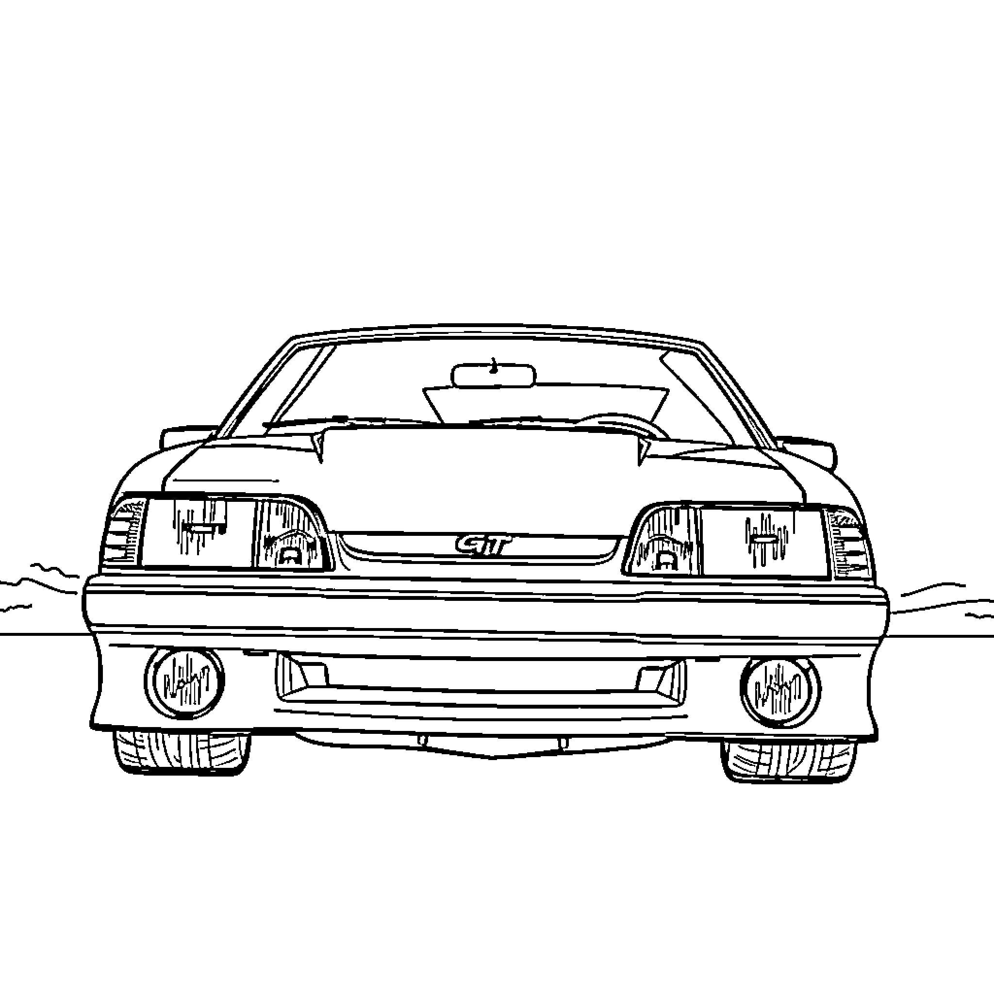 Mustang racing forward with determination Coloring Page (free black-and-white line drawing printable PDF for all, from beginners to advanced learners, including children, teens, adults, and seniors)