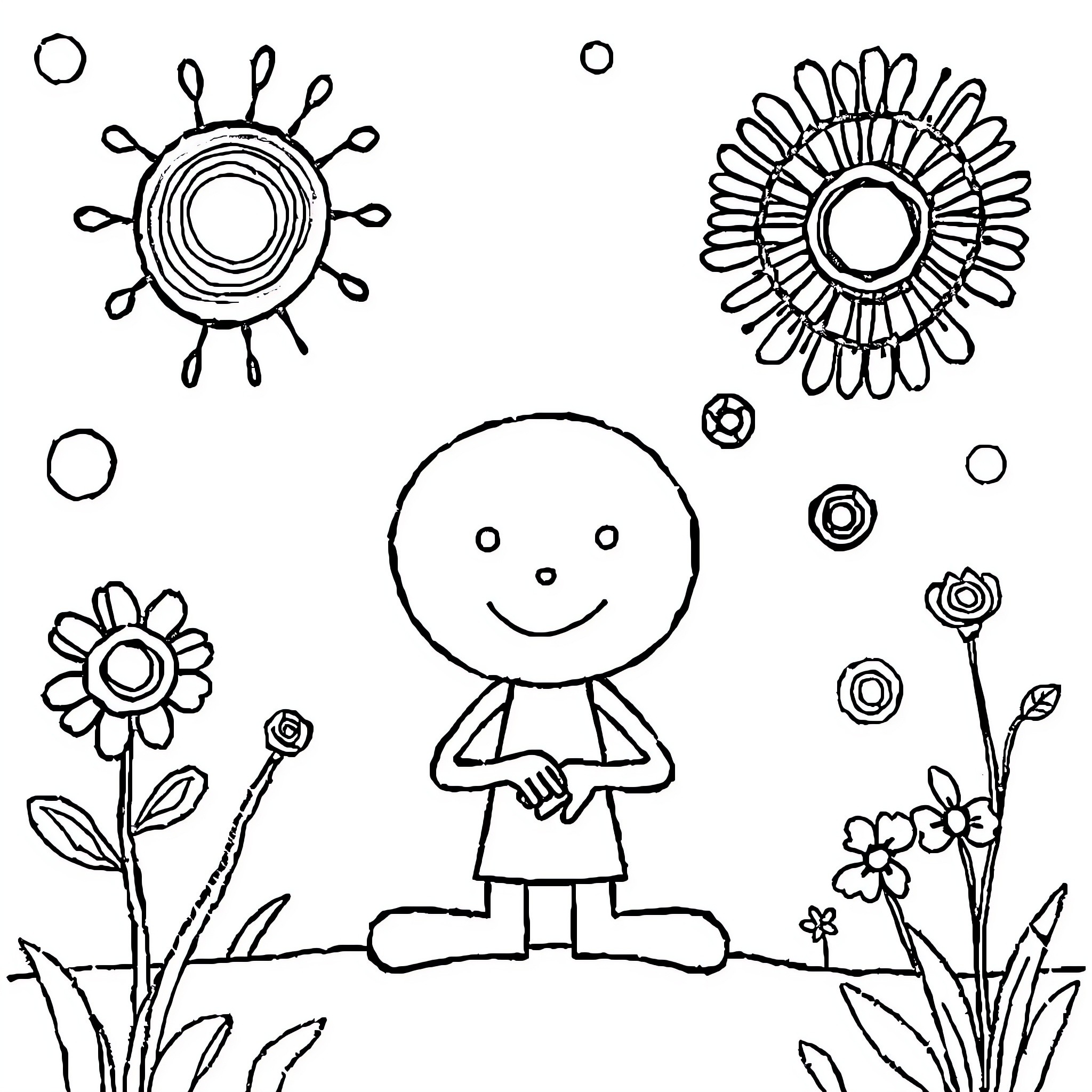Mindfulness through simple sketches Coloring Page (free black-and-white line drawing printable PDF for all, from beginners to advanced learners, including children, teens, adults, and seniors)