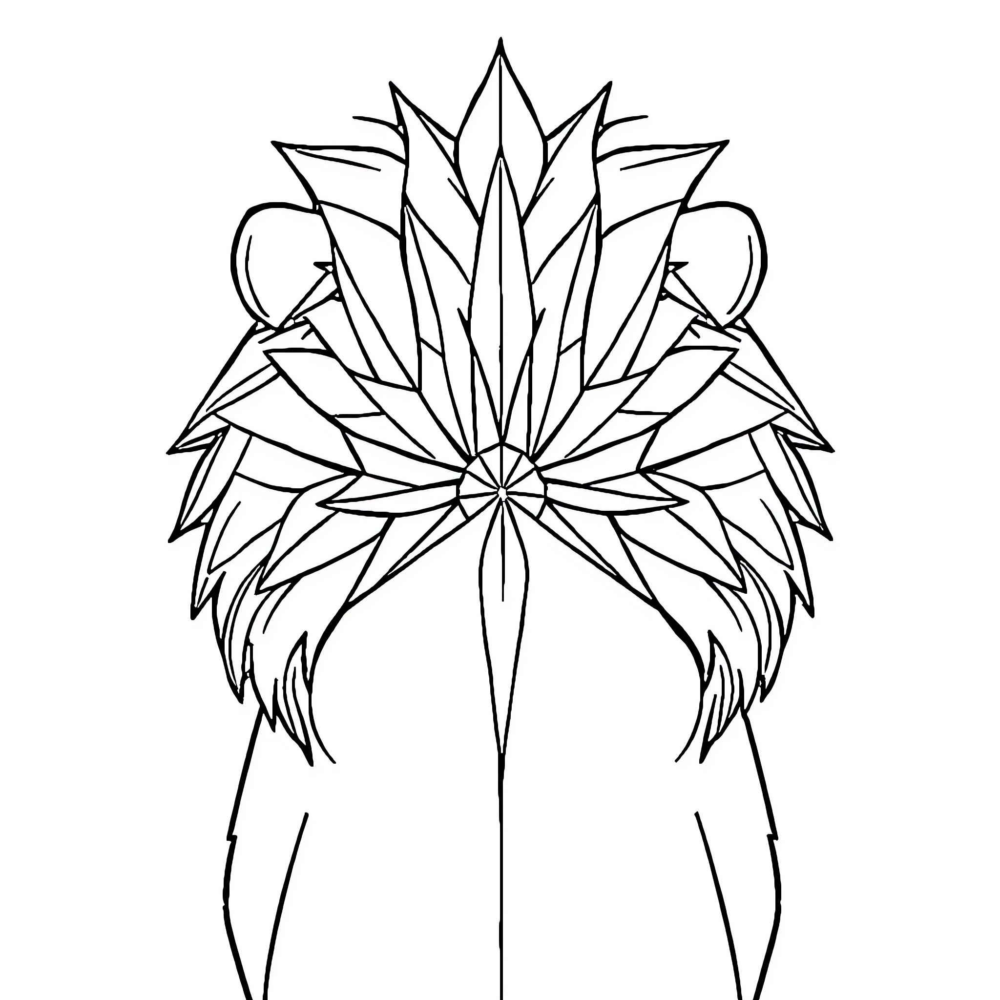 Lion with abstract geometric crown Coloring Page (free black-and-white line drawing printable PDF for all, from beginners to advanced learners, including children, teens, adults, and seniors)