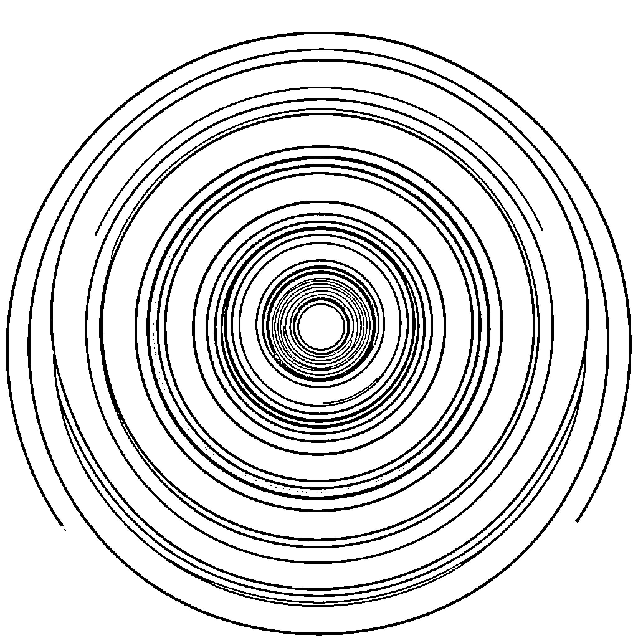 Arc of Concentric Circles Coloring Page (free black-and-white line drawing printable PDF for all, from beginners to advanced learners, including children, teens, adults, and seniors)