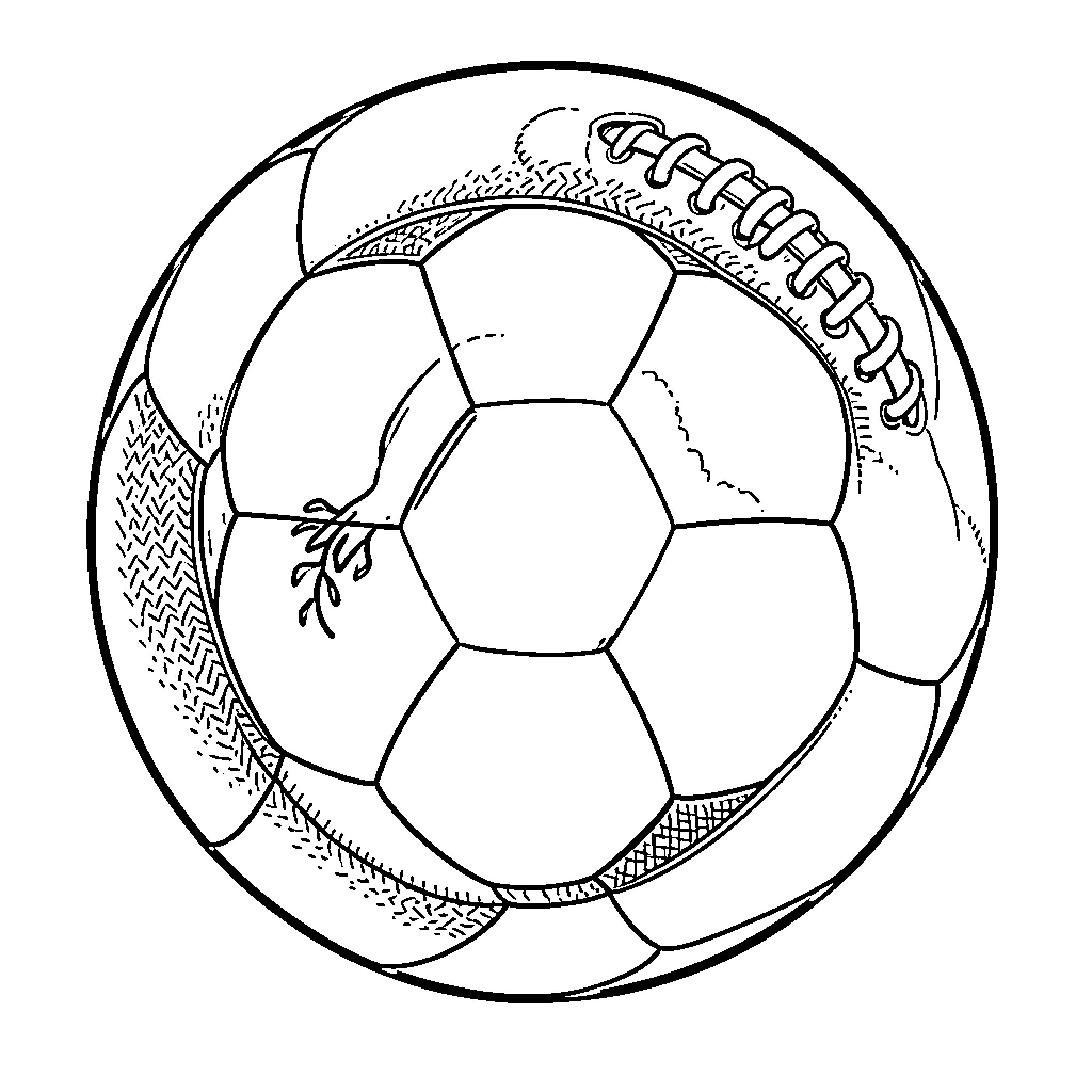 Football Topper showing a detailed soccer ball illustration Coloring Page (free black-and-white line drawing printable PDF for all, from beginners to advanced learners, including children, teens, adults, and seniors)