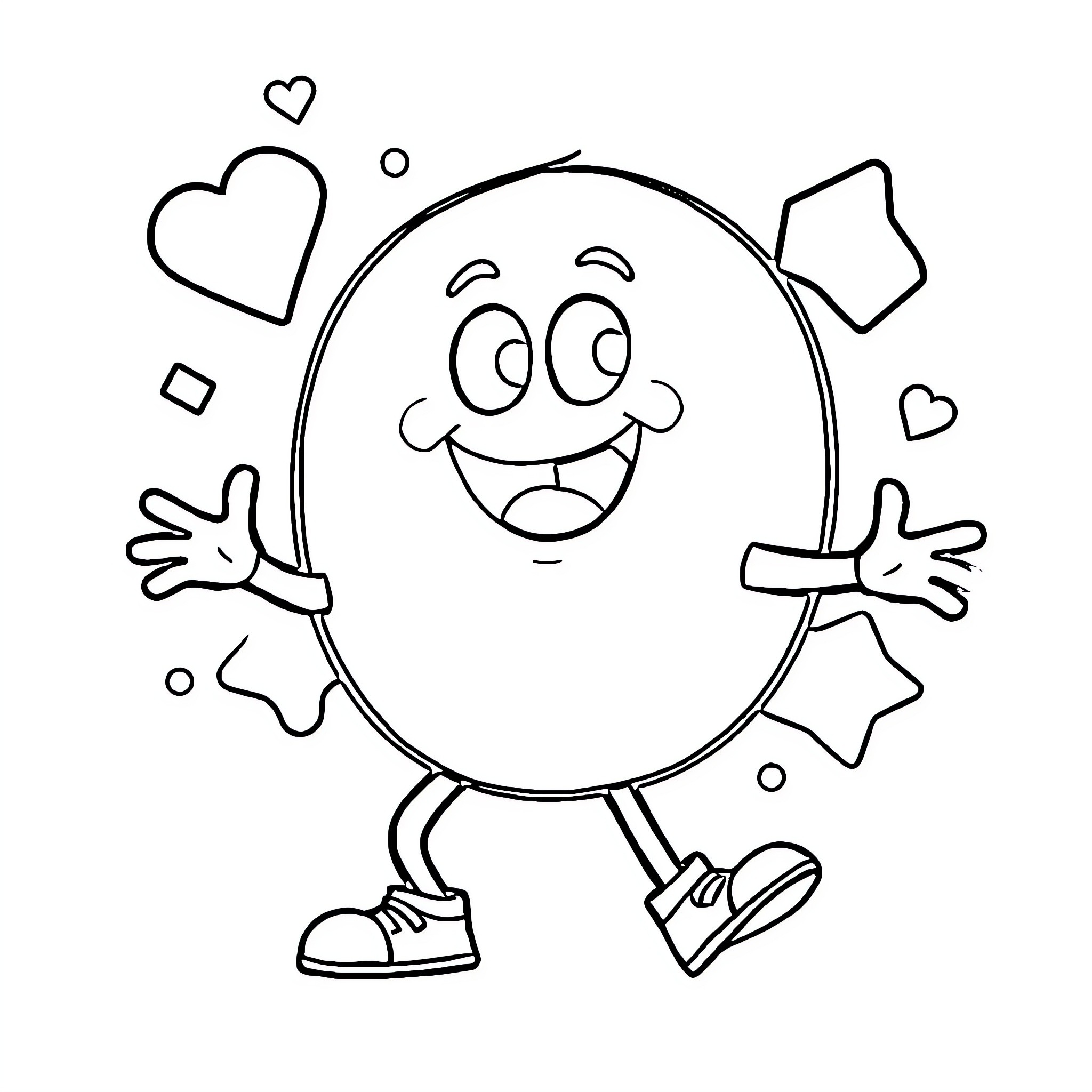 Big Friend Having a Fun Time Coloring Page (free black-and-white line drawing printable PDF for all, from beginners to advanced learners, including children, teens, adults, and seniors)