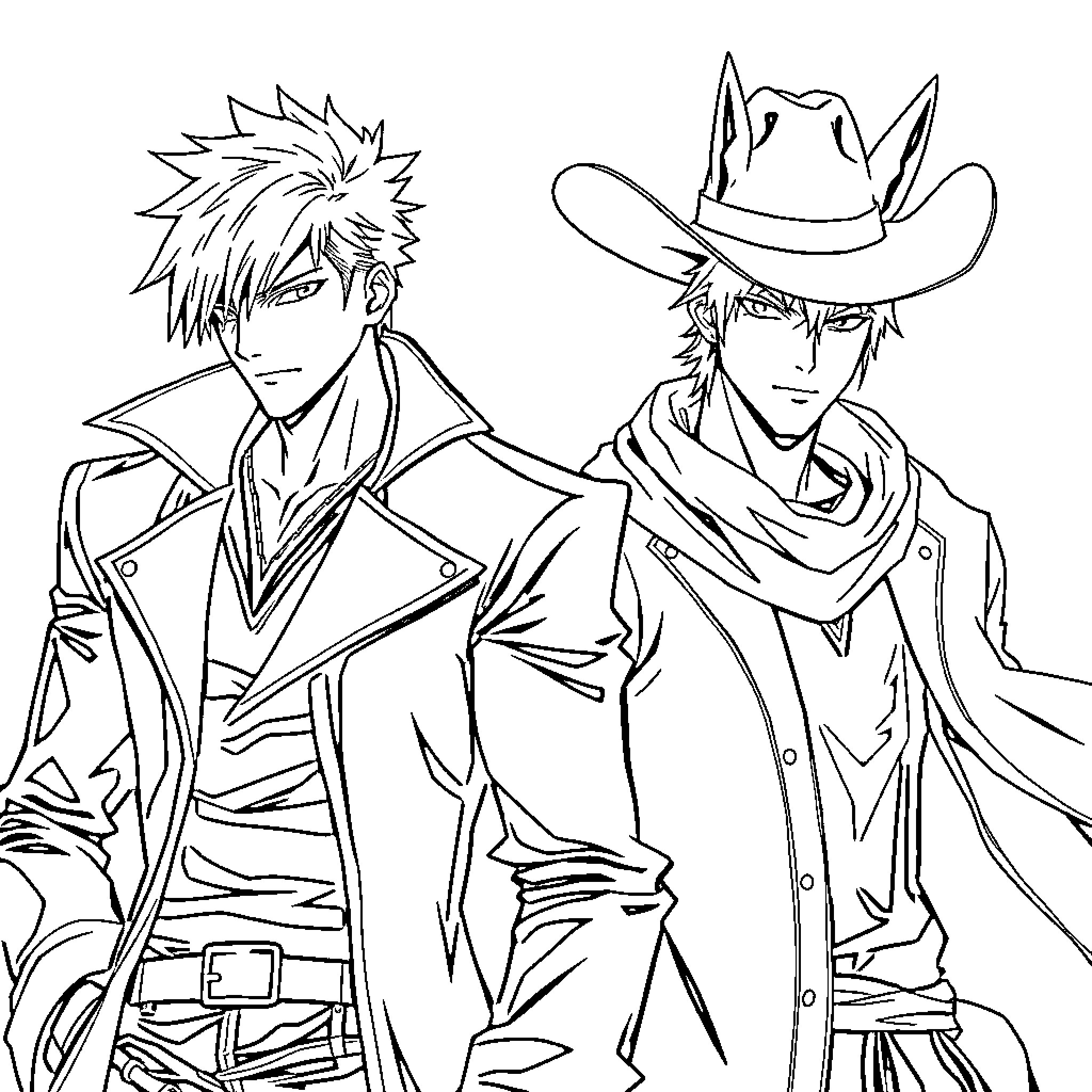 Dante's Western-Inspired Adventure Coloring Page (free black-and-white line drawing printable PDF for all, from beginners to advanced learners, including children, teens, adults, and seniors)