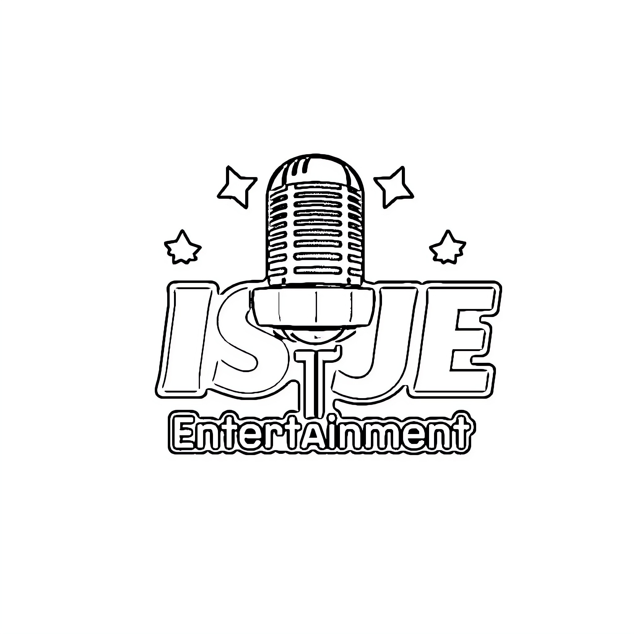 Logo for music entertainment company Coloring Page (free black-and-white line drawing printable PDF for all, from beginners to advanced learners, including children, teens, adults, and seniors)