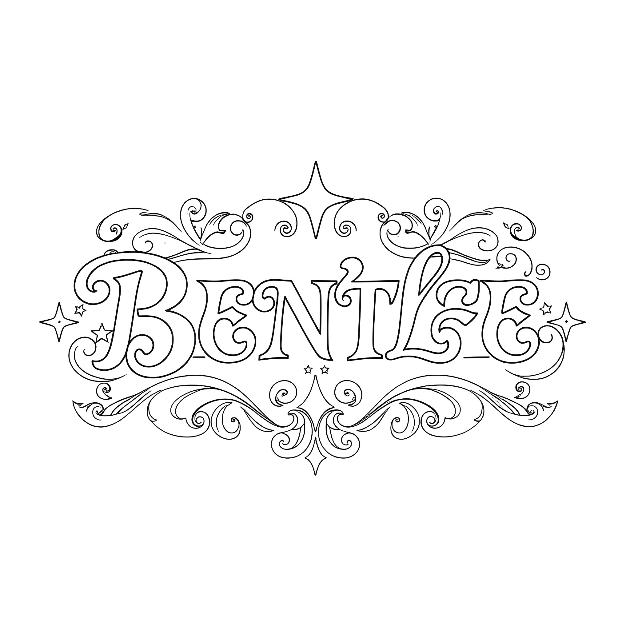 Bentlee's intricate swirling design Coloring Page (free black-and-white line drawing printable PDF for all, from beginners to advanced learners, including children, teens, adults, and seniors)