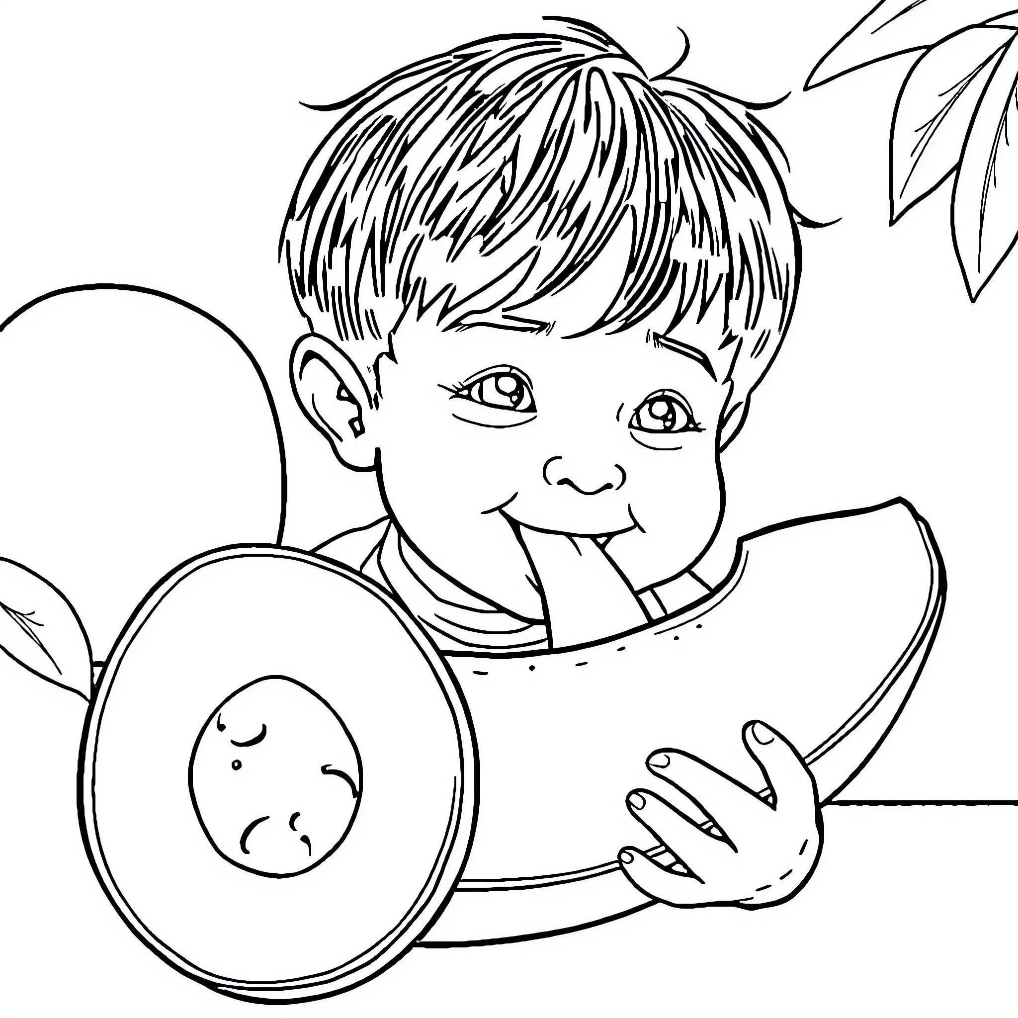 Child playing with toy in garden Coloring Page (free black-and-white line drawing printable PDF for all, from beginners to advanced learners, including children, teens, adults, and seniors)