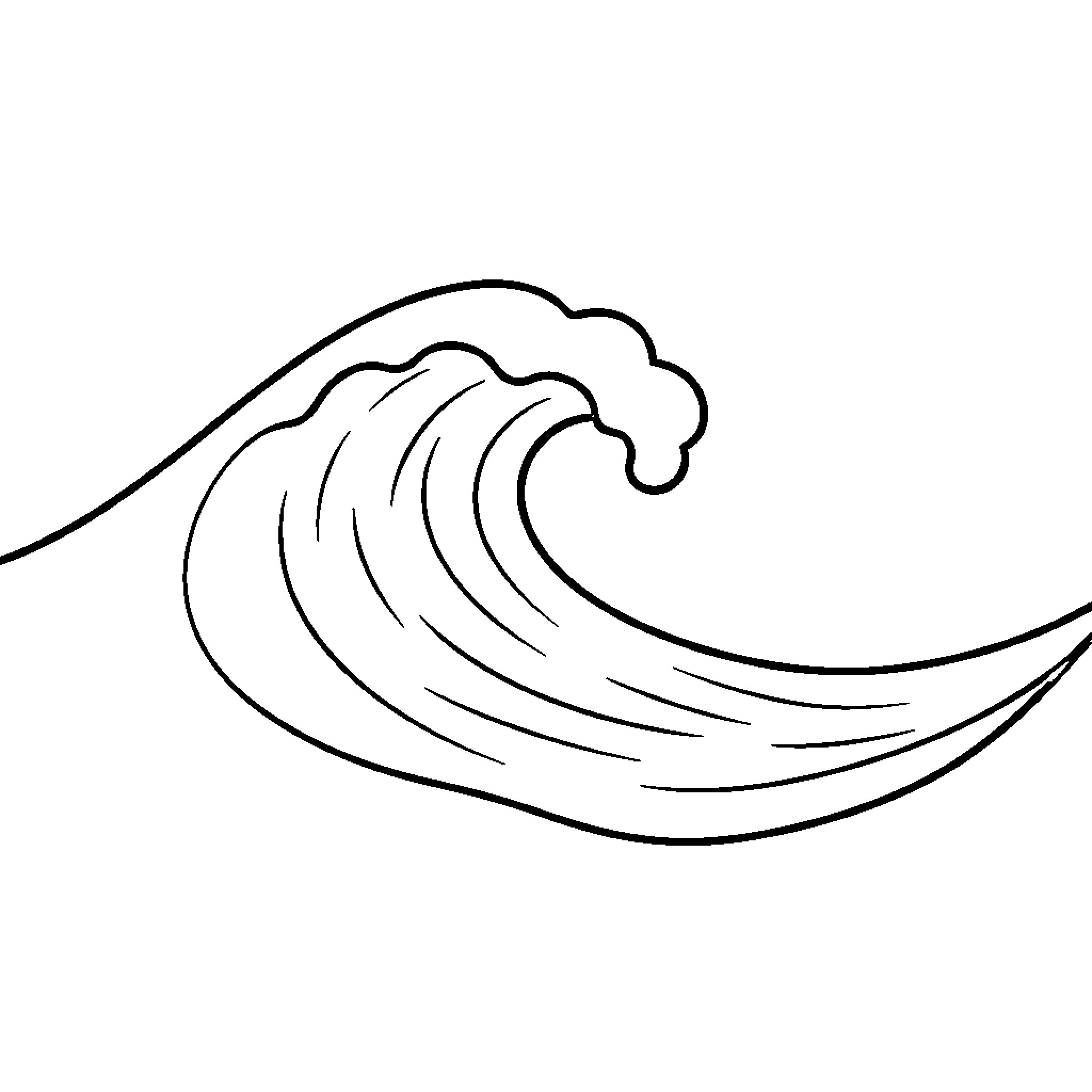 Wave of flowing energy and motion Coloring Page (free black-and-white line drawing printable PDF for all, from beginners to advanced learners, including children, teens, adults, and seniors)