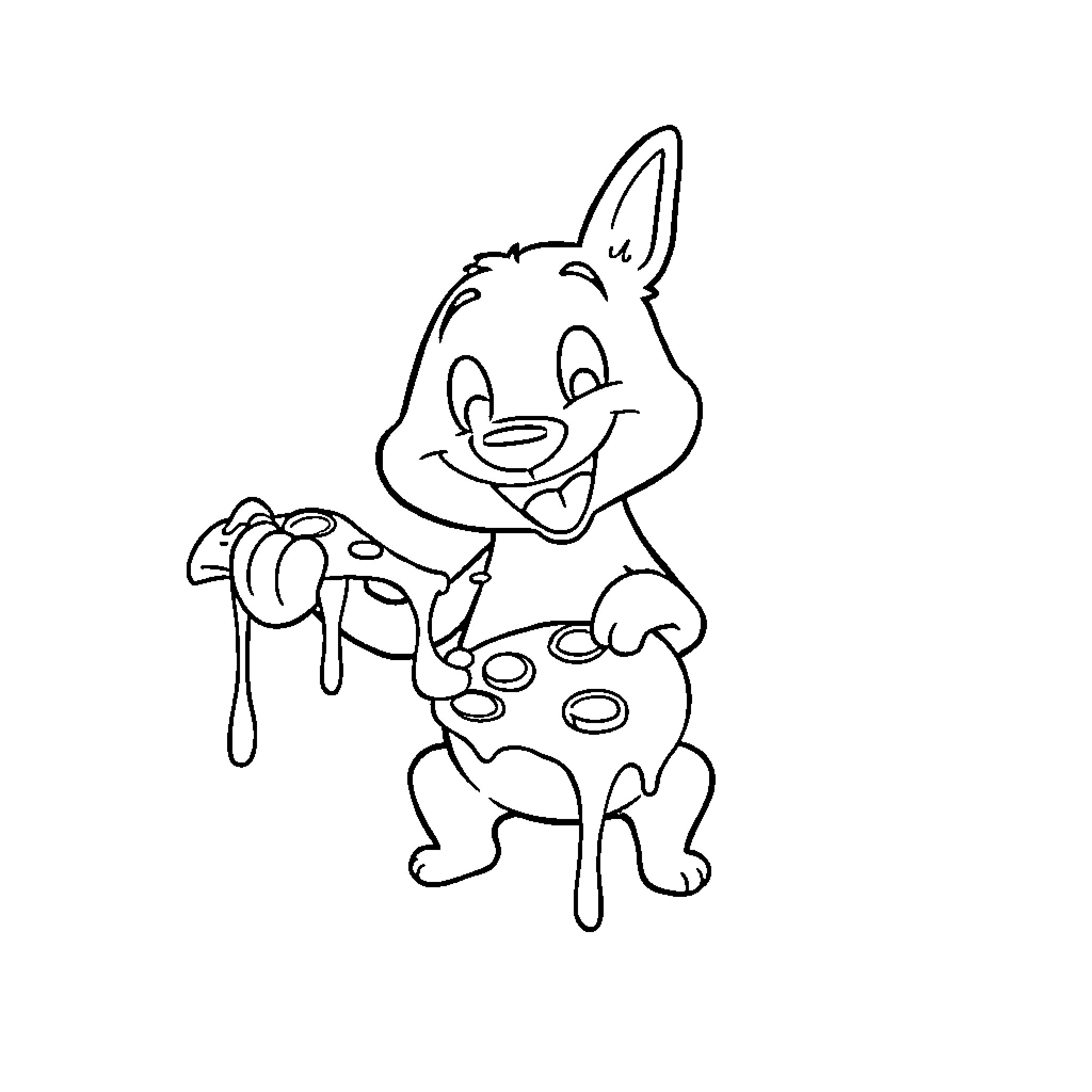 Bluey playing with toys in a playful manner Coloring Page (free black-and-white line drawing printable PDF for all, from beginners to advanced learners, including children, teens, adults, and seniors)