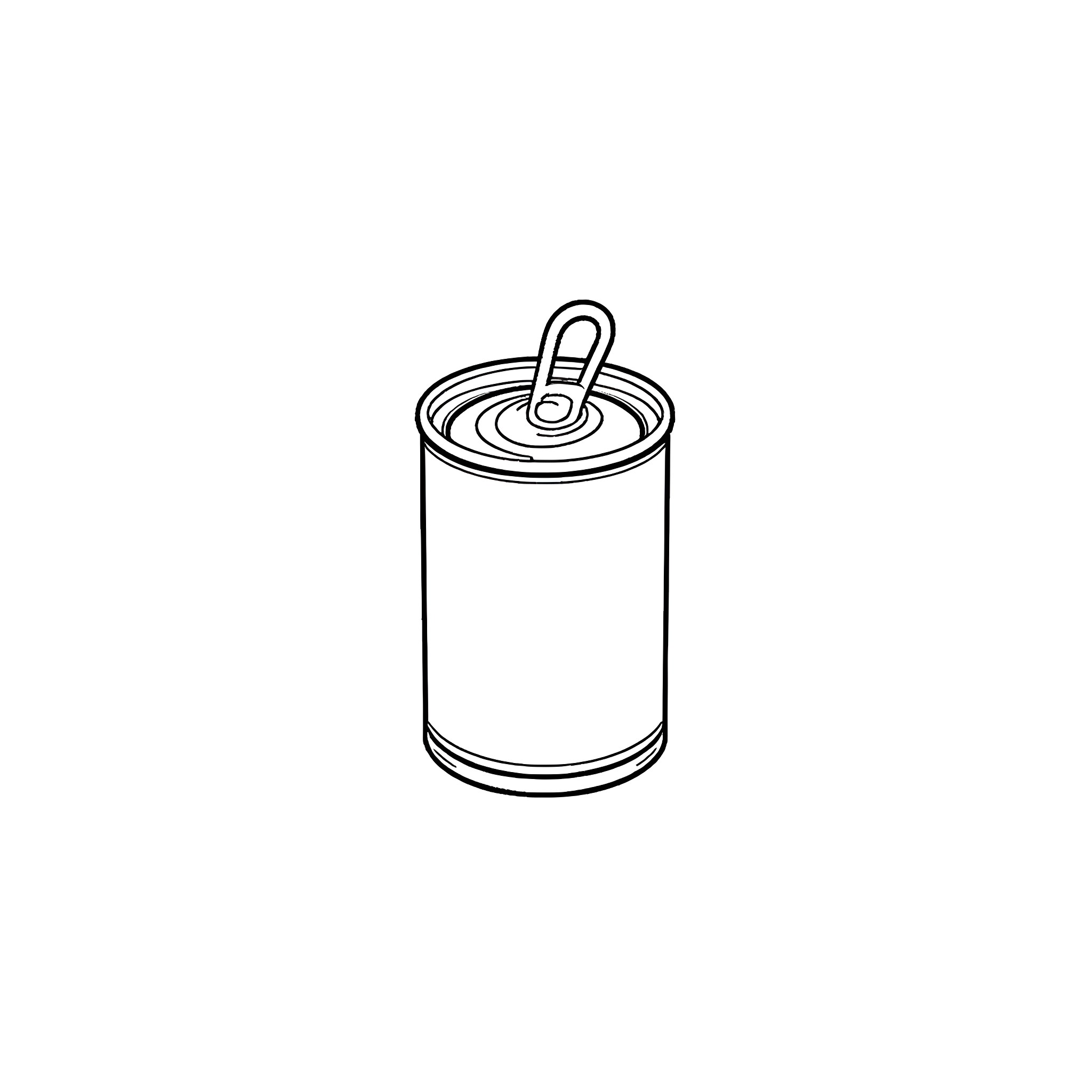 Spam can with pull tab Coloring Page (free black-and-white line drawing printable PDF for all, from beginners to advanced learners, including children, teens, adults, and seniors)