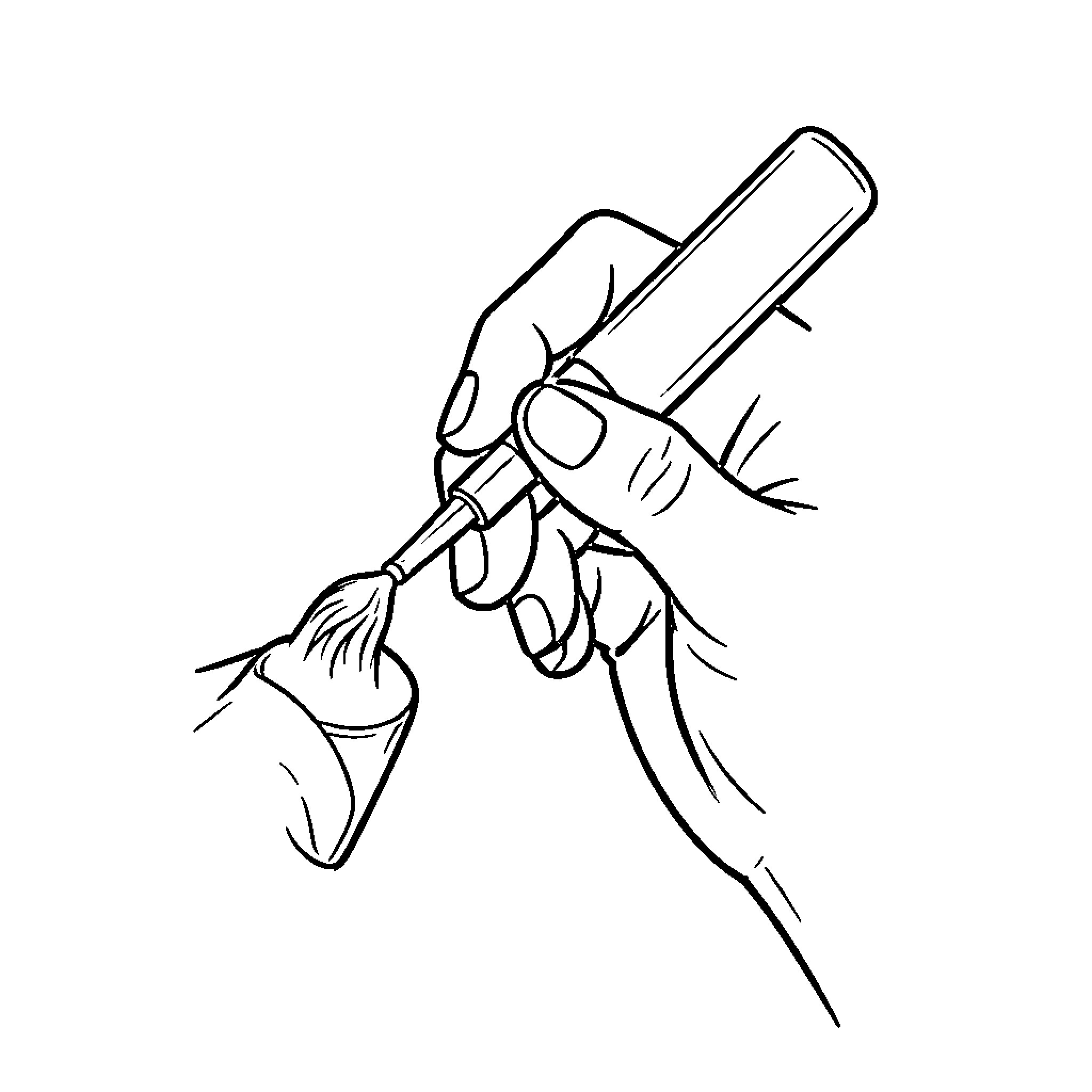 Hand using a marker to draw on a surface Coloring Page (free black-and-white line drawing printable PDF for all, from beginners to advanced learners, including children, teens, adults, and seniors)