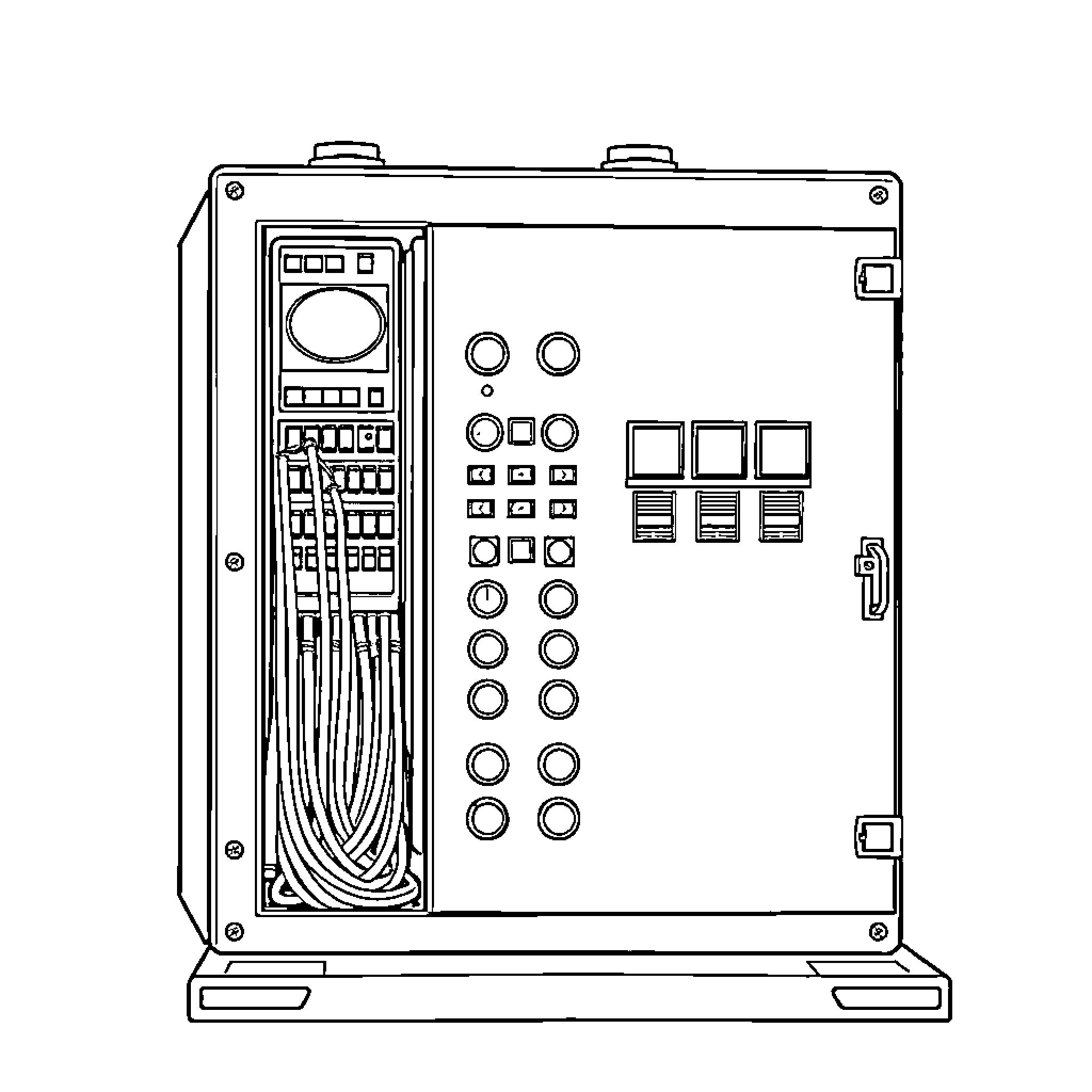 Control Enclosure with Electrical Components Coloring Page (free black-and-white line drawing printable PDF for all, from beginners to advanced learners, including children, teens, adults, and seniors)