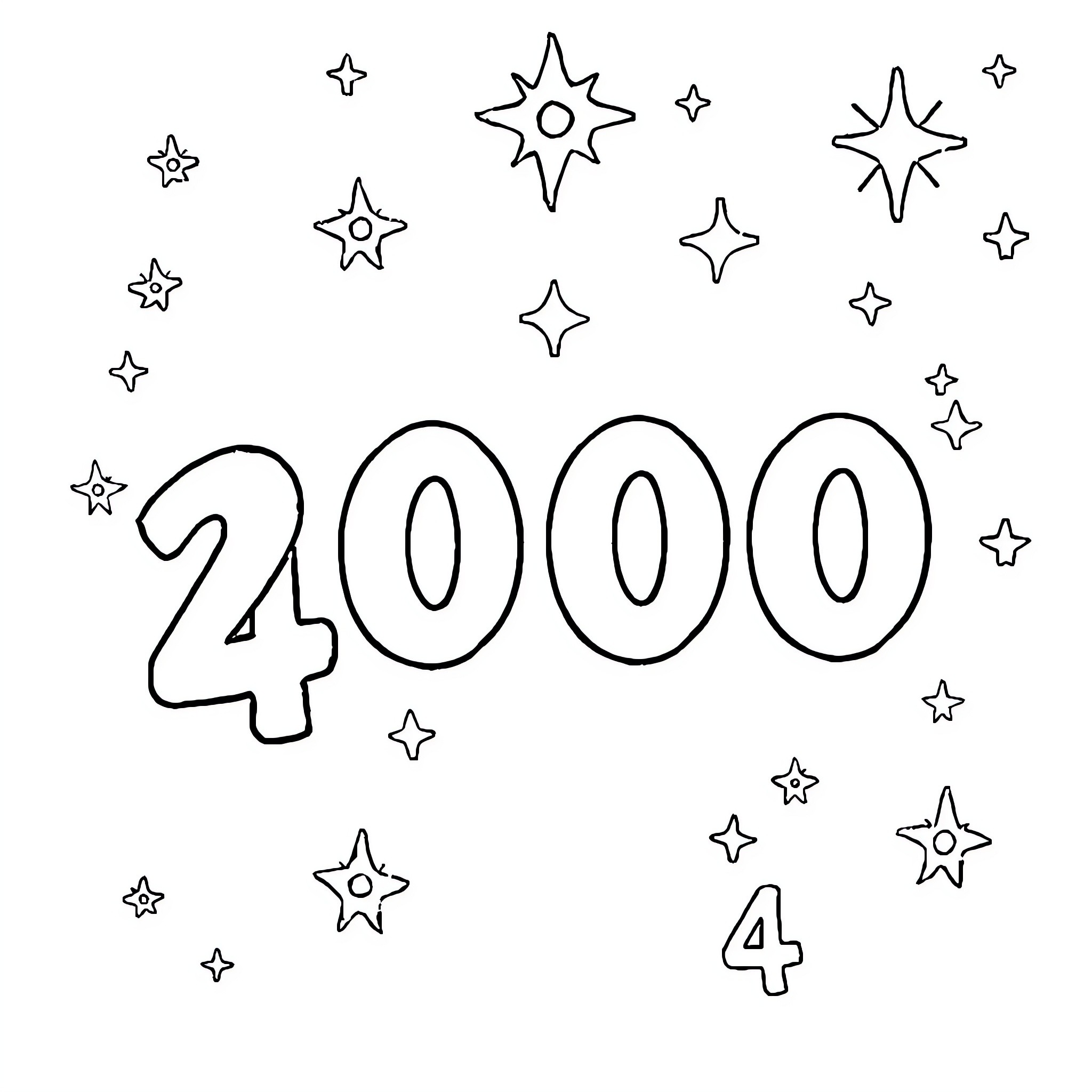 Kanak's 2000 celestial celebration Coloring Page (free black-and-white line drawing printable PDF for all, from beginners to advanced learners, including children, teens, adults, and seniors)