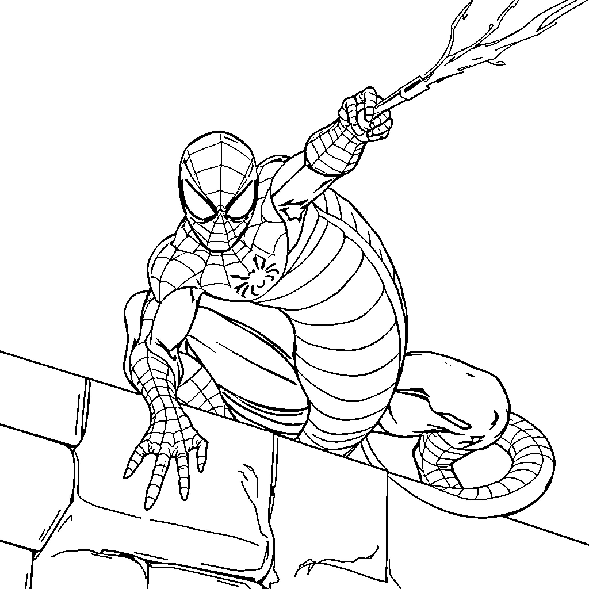 Serpent hero battling adversity with determination Coloring Page (free black-and-white line drawing printable PDF for all, from beginners to advanced learners, including children, teens, adults, and seniors)