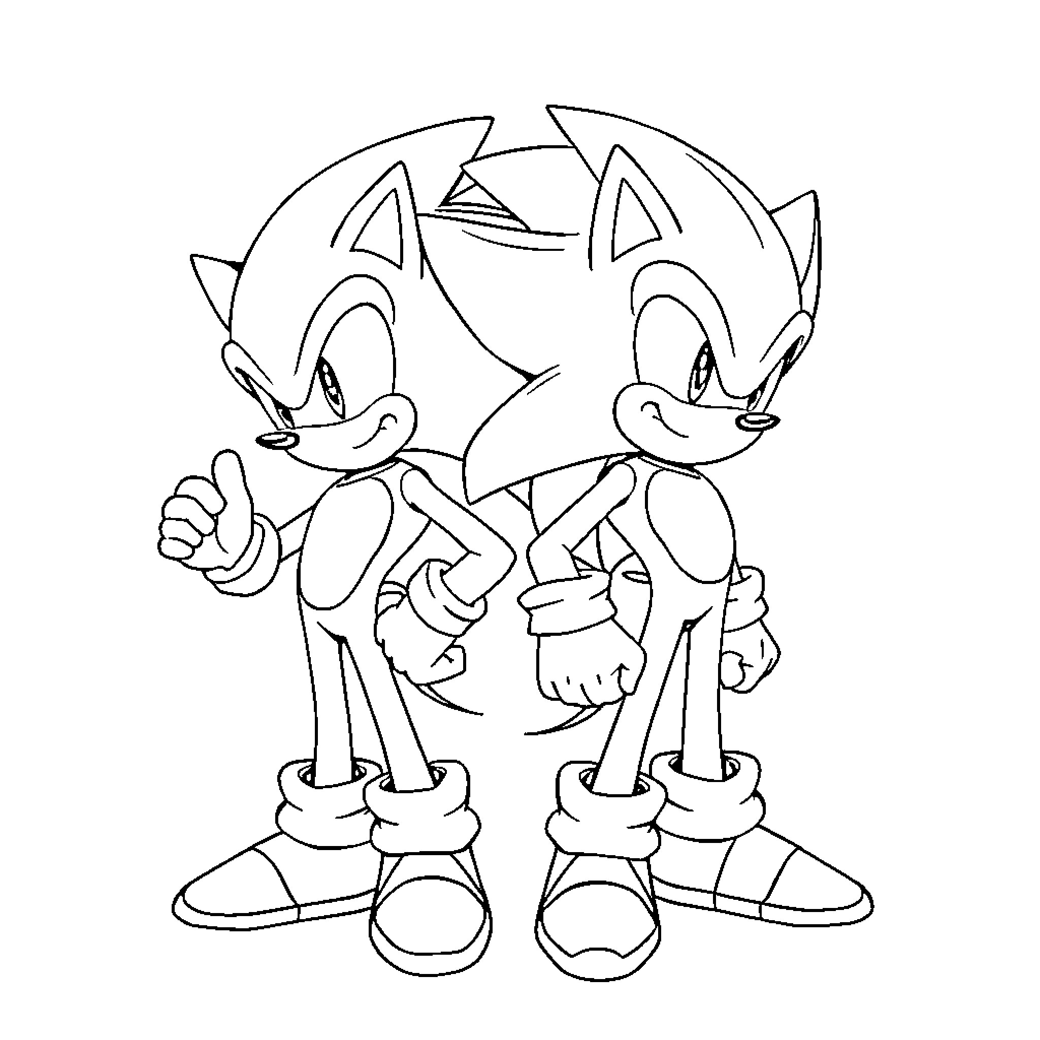 Vegeta style character posing with thumbs up and serious look Coloring Page (free black-and-white line drawing printable PDF for all, from beginners to advanced learners, including children, teens, adults, and seniors)