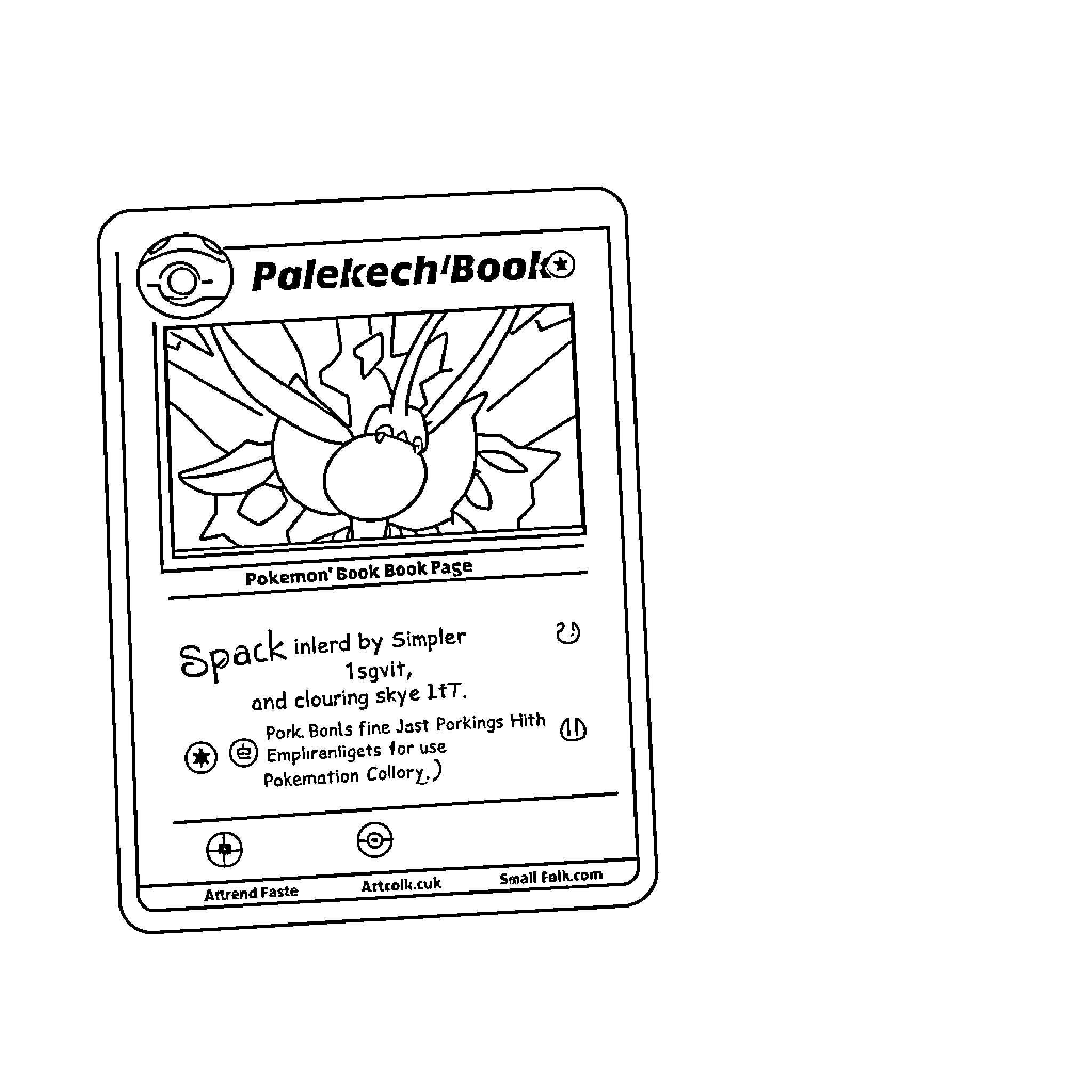 Pokémon Poletech/Book Scene with Spack Coloring Page (free black-and-white line drawing printable PDF for all, from beginners to advanced learners, including children, teens, adults, and seniors)