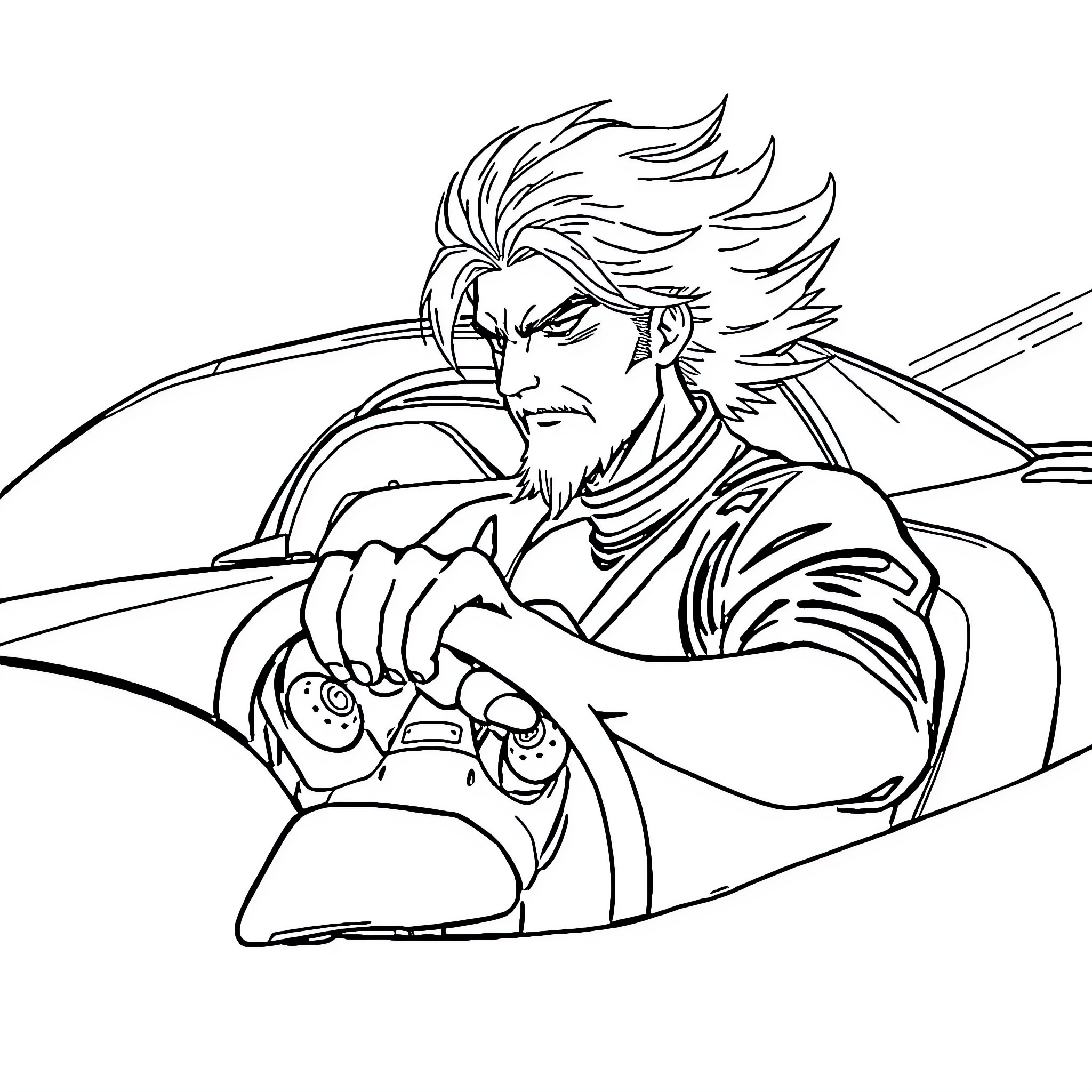 Kakashi, the Determined Ninja in Action Coloring Page (free black-and-white line drawing printable PDF for all, from beginners to advanced learners, including children, teens, adults, and seniors)