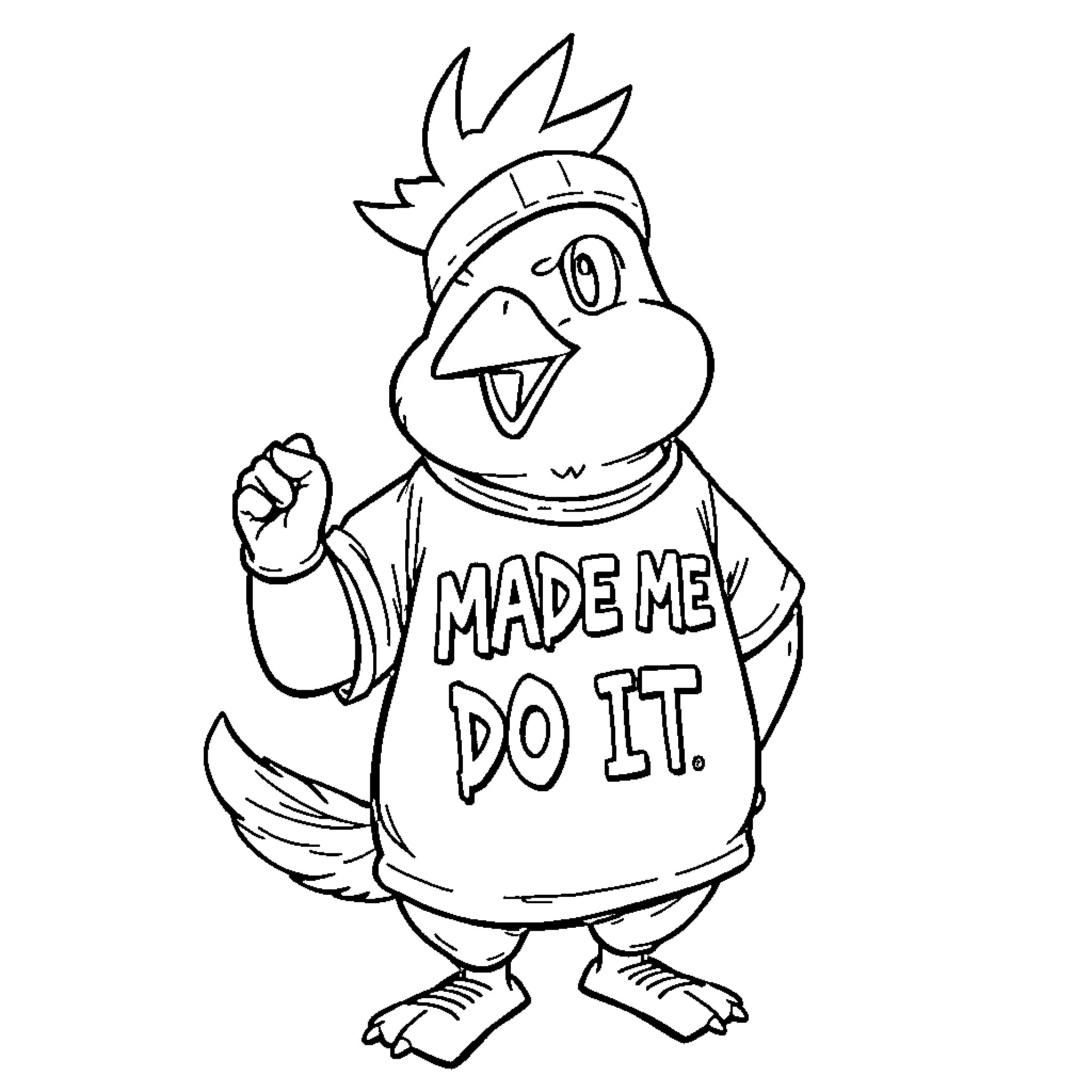 Cyndaquil expressing confidence in its abilities Coloring Page (free black-and-white line drawing printable PDF for all, from beginners to advanced learners, including children, teens, adults, and seniors)