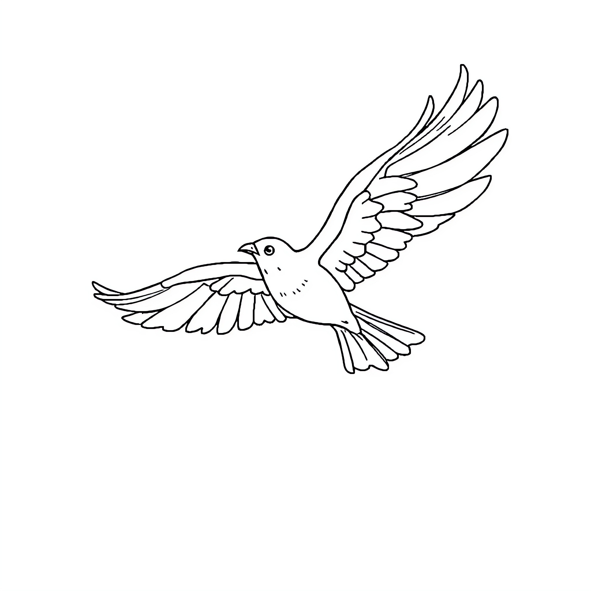 Chimuelo's Graceful Flight Coloring Page (free black-and-white line drawing printable PDF for all, from beginners to advanced learners, including children, teens, adults, and seniors)