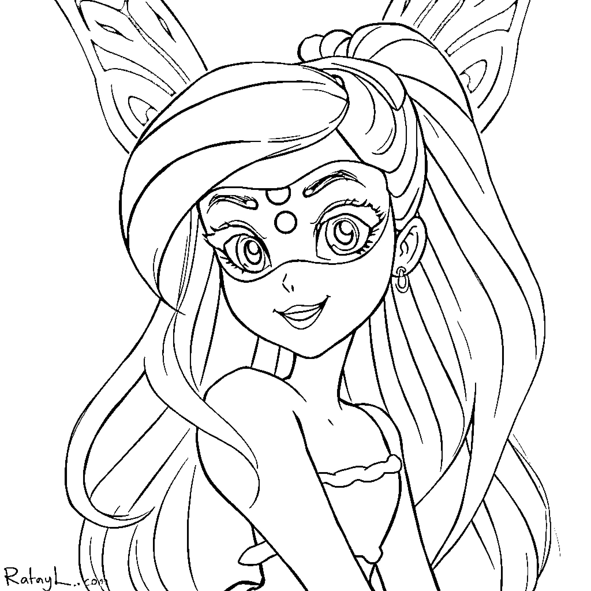 Bloom of a Fanciful Fairy Coloring Page (free black-and-white line drawing printable PDF for all, from beginners to advanced learners, including children, teens, adults, and seniors)