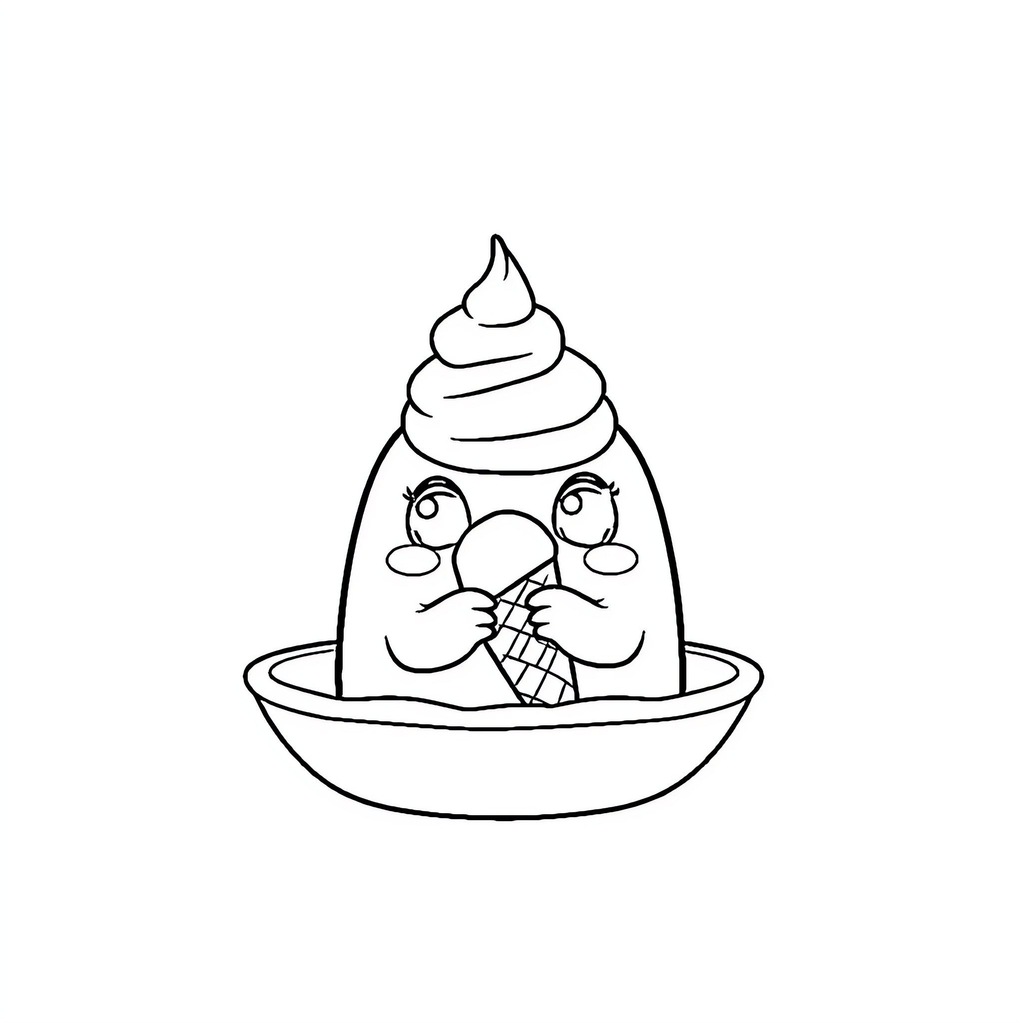 Hamster enjoying a cold treat on a hot day Coloring Page (free black-and-white line drawing printable PDF for all, from beginners to advanced learners, including children, teens, adults, and seniors)