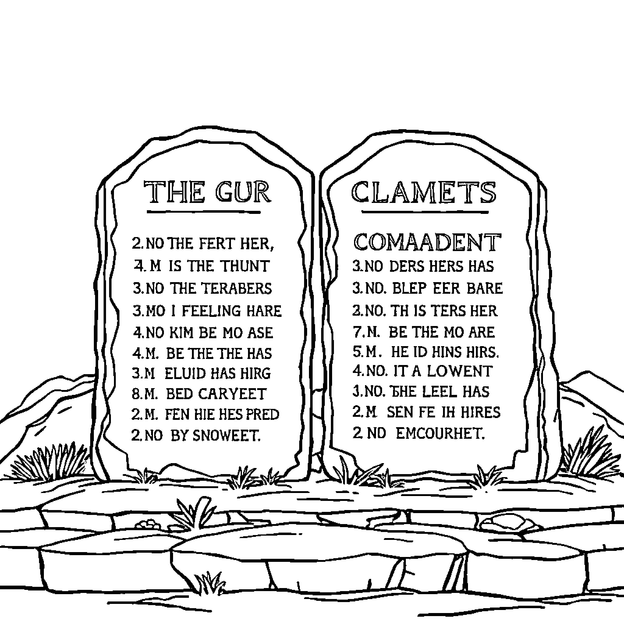 Commandment of the Gur and Clamets in the Wilderness Coloring Page (free black-and-white line drawing printable PDF for all, from beginners to advanced learners, including children, teens, adults, and seniors)