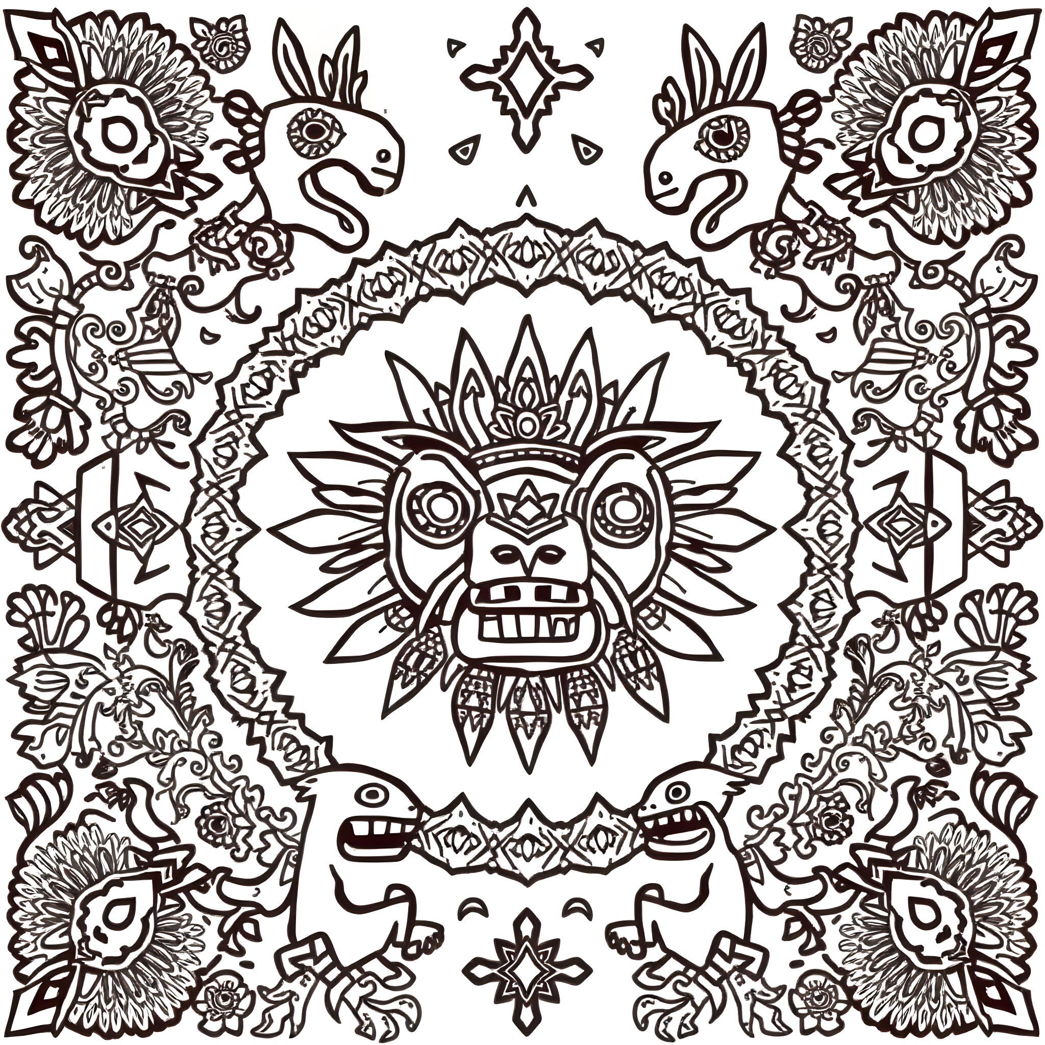 2 Best Aztec Coloring Pages Free - 5afd1430f7dbe977 