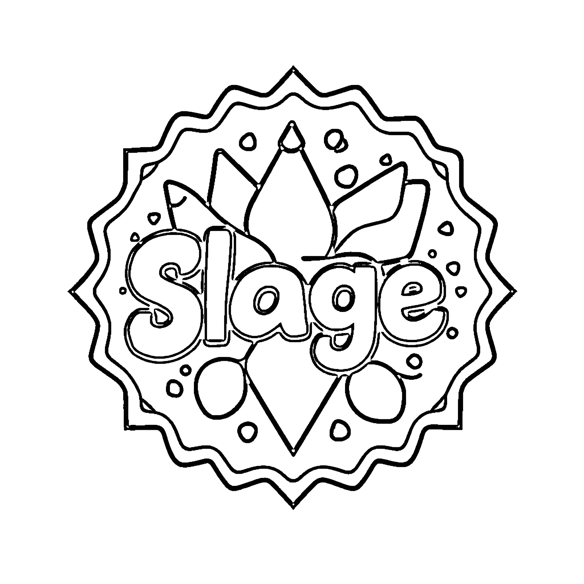 Logo of Playful and Vibrant Design Coloring Page (free black-and-white line drawing printable PDF for all, from beginners to advanced learners, including children, teens, adults, and seniors)