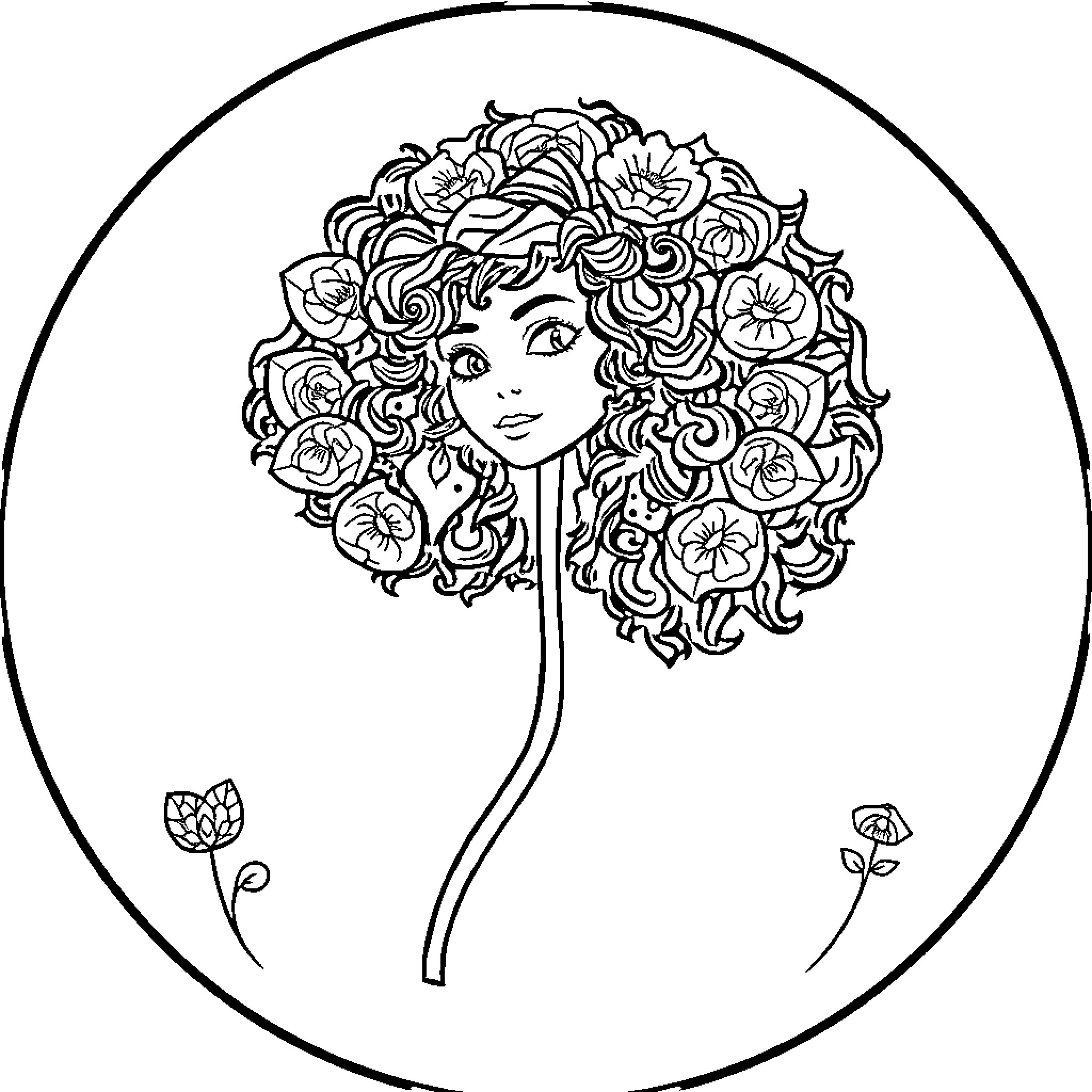 Family Tree of Floral Elegance Coloring Page (free black-and-white line drawing printable PDF for all, from beginners to advanced learners, including children, teens, adults, and seniors)