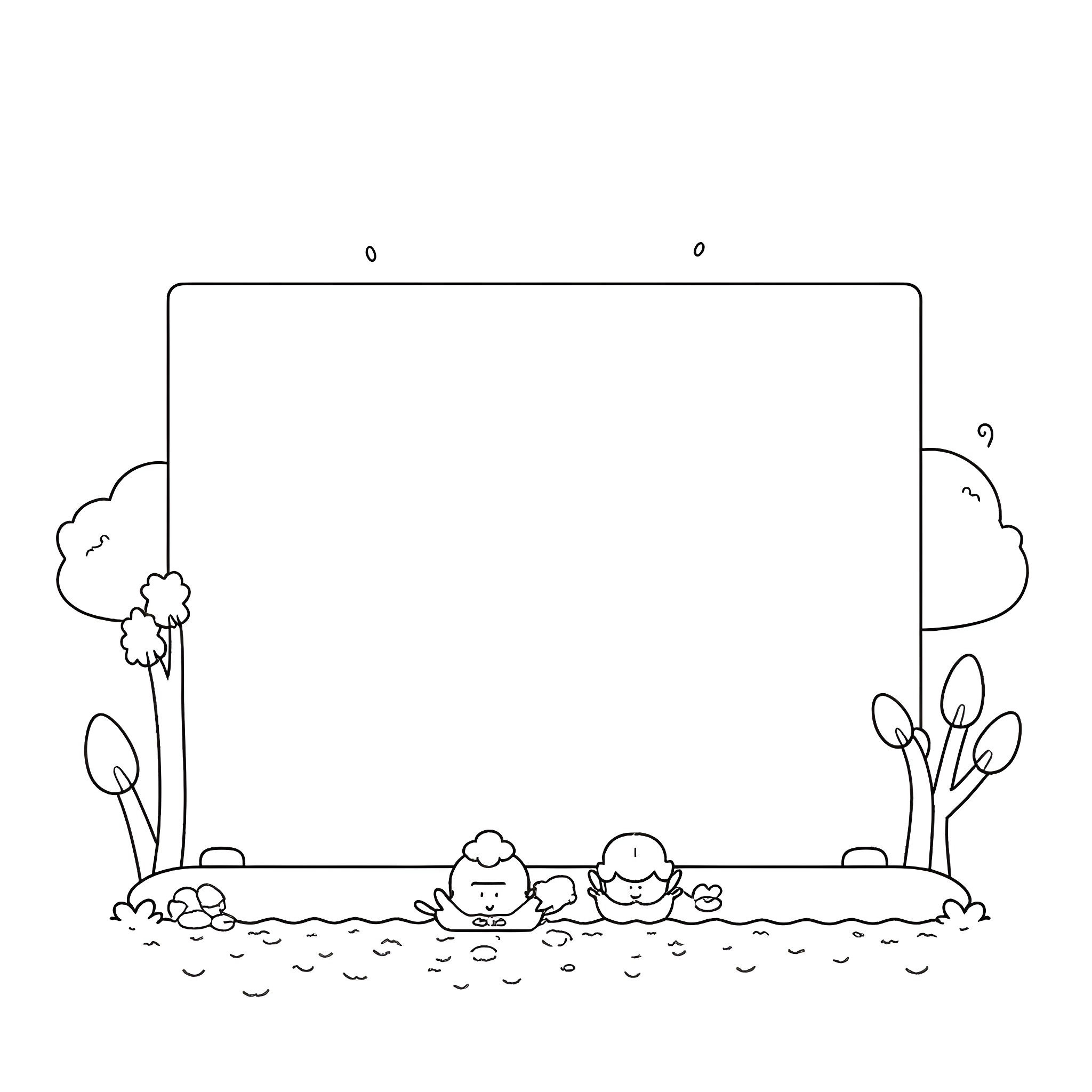 Summer fun in the park Coloring Page (free black-and-white line drawing printable PDF for all, from beginners to advanced learners, including children, teens, adults, and seniors)